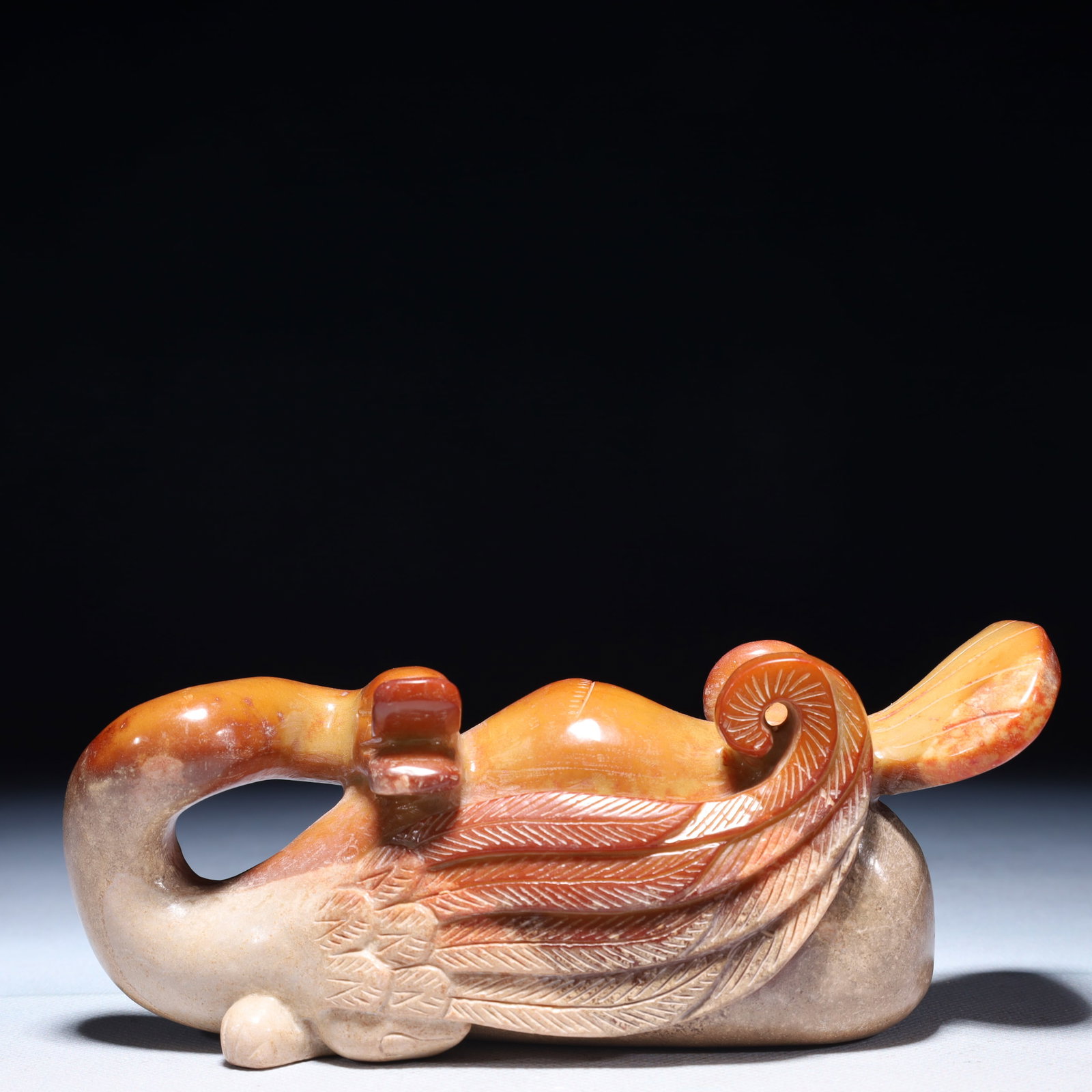An Archaic Archaic Jade Phoenix Ornament: An Archaic Archaic Jade Phoenix Ornament,Ancient Time,China,Size:2.8inx1.6inx5.3in,Weight:300g 高古玉凤摆件,中国远古时期