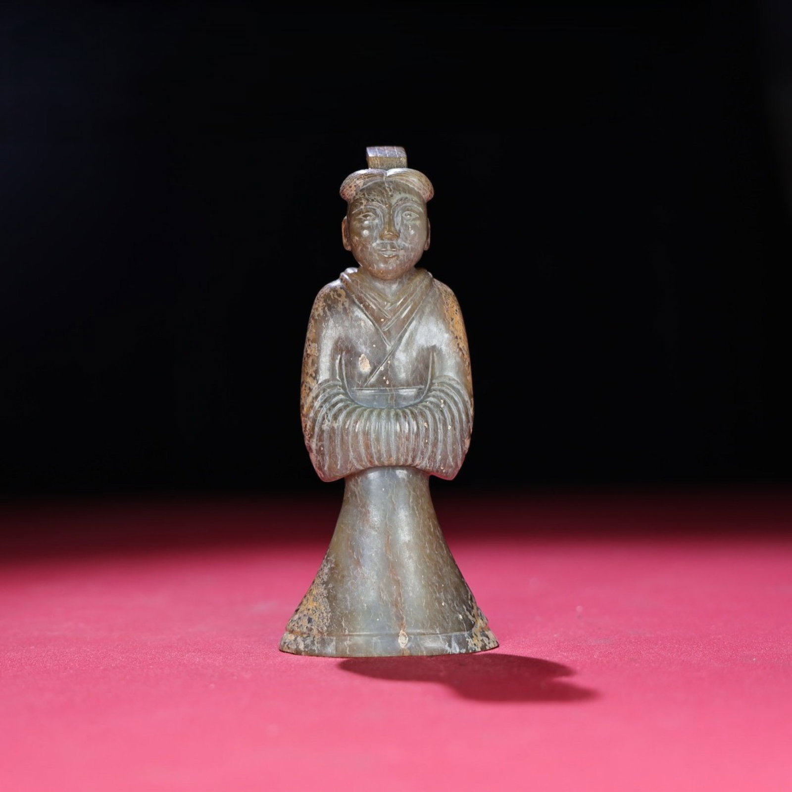 An Exquisite White Jade Figure Ornament: An Exquisite White Jade Figure Ornament,Qing Dynasty,China,Size:4.9inx1.7inx1.1in,Weight:200g 白玉人物摆件,中国清代