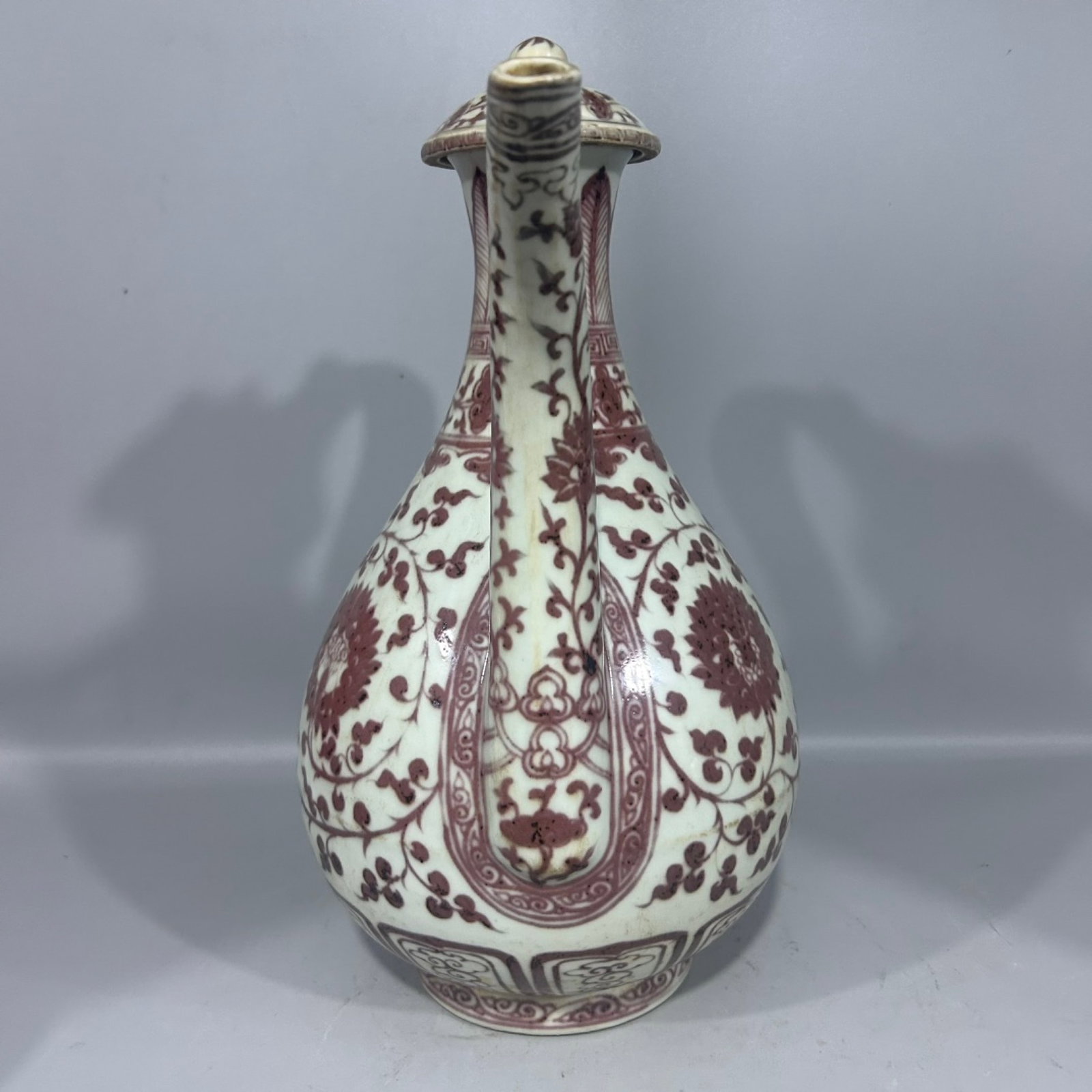 A Rare Underglaze-Red Lotus Pattern Ewer - 2