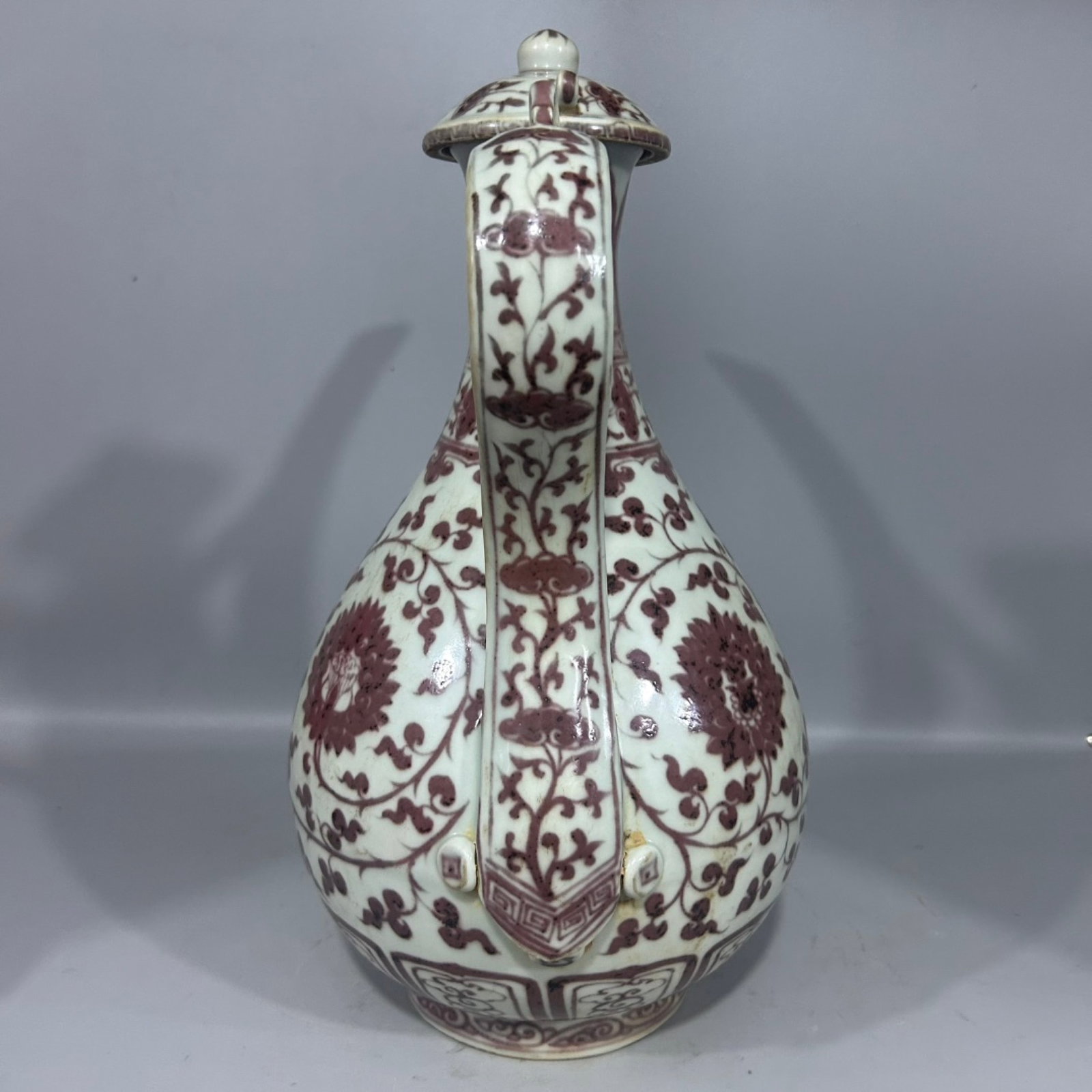 A Rare Underglaze-Red Lotus Pattern Ewer - 5