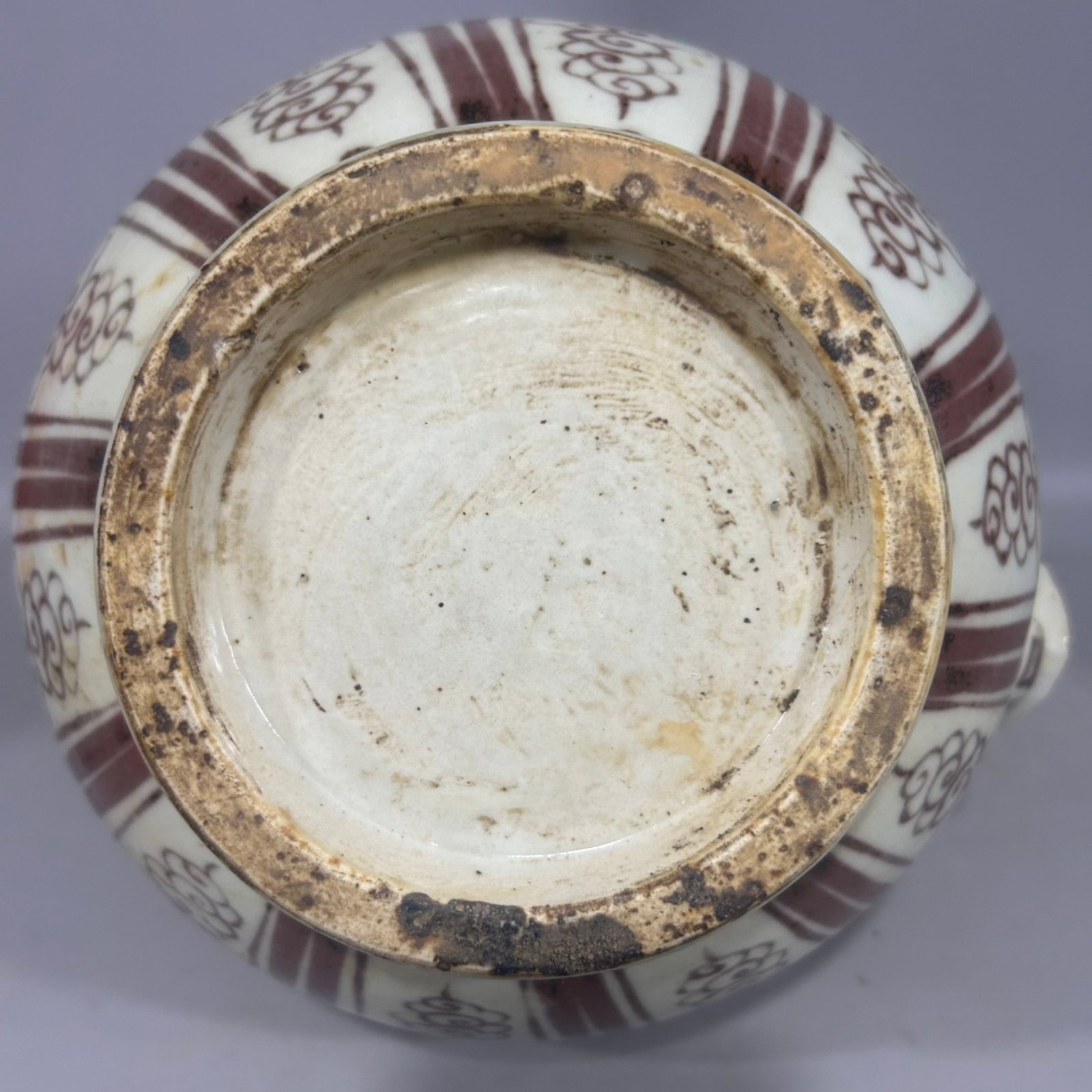 A Rare Underglaze-Red Lotus Pattern Ewer - 7