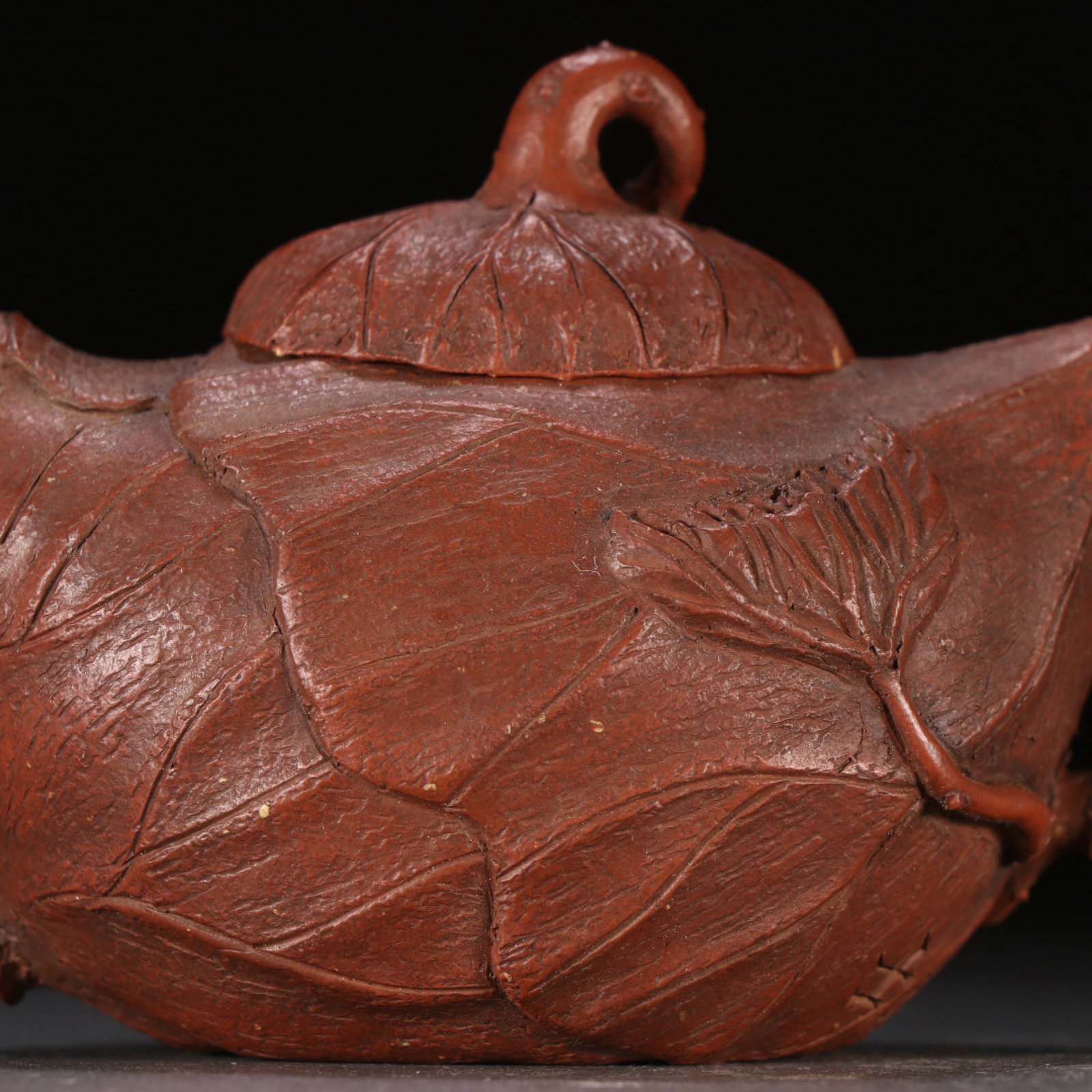A Rare Purple Sands Leaf Pattern Teapot - 2