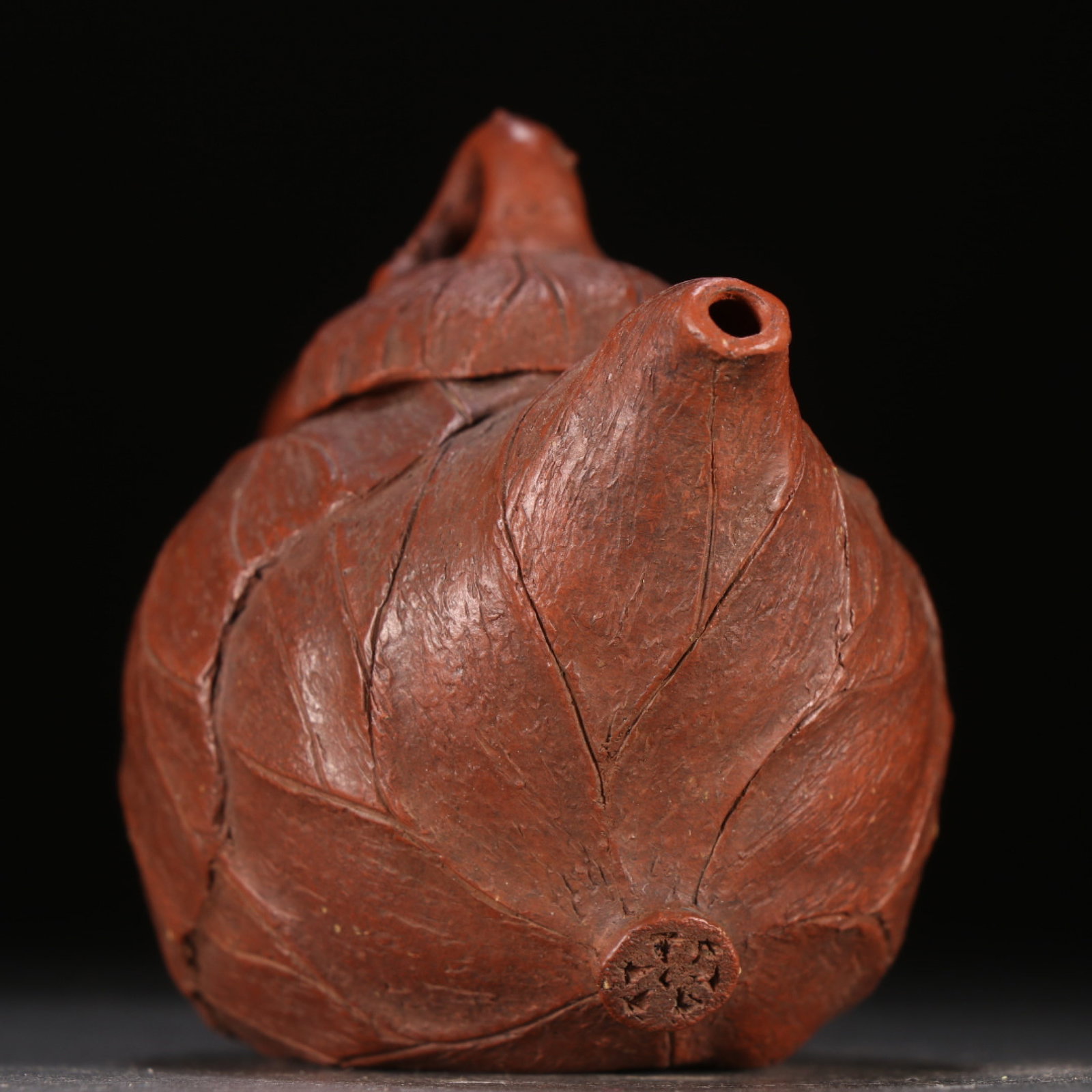 A Rare Purple Sands Leaf Pattern Teapot - 7