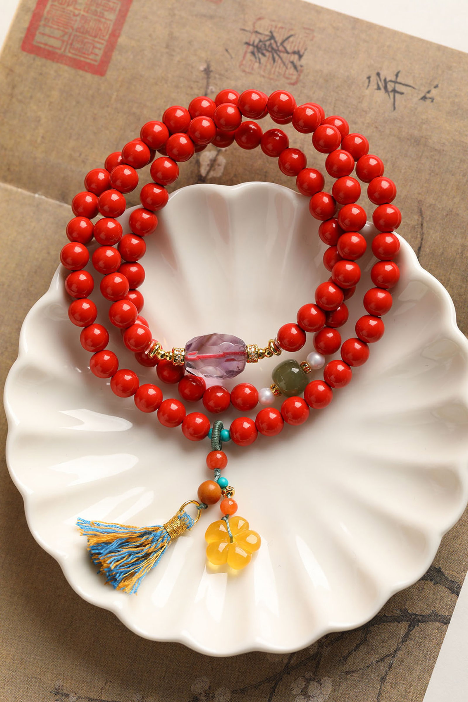 An Exquisite Cinnabar Bracelets - 2