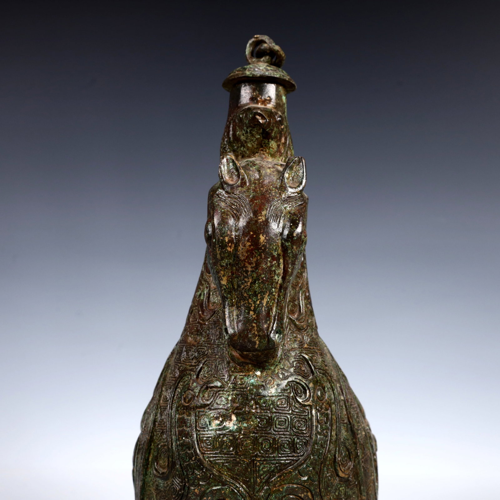 A Rare Bronze Beast-Face Pattern Ewer - 12