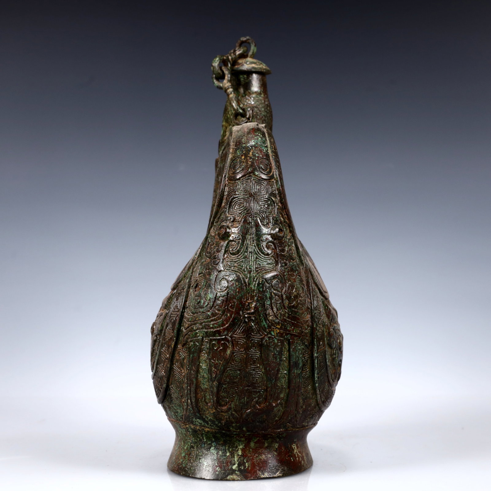 A Rare Bronze Beast-Face Pattern Ewer - 5
