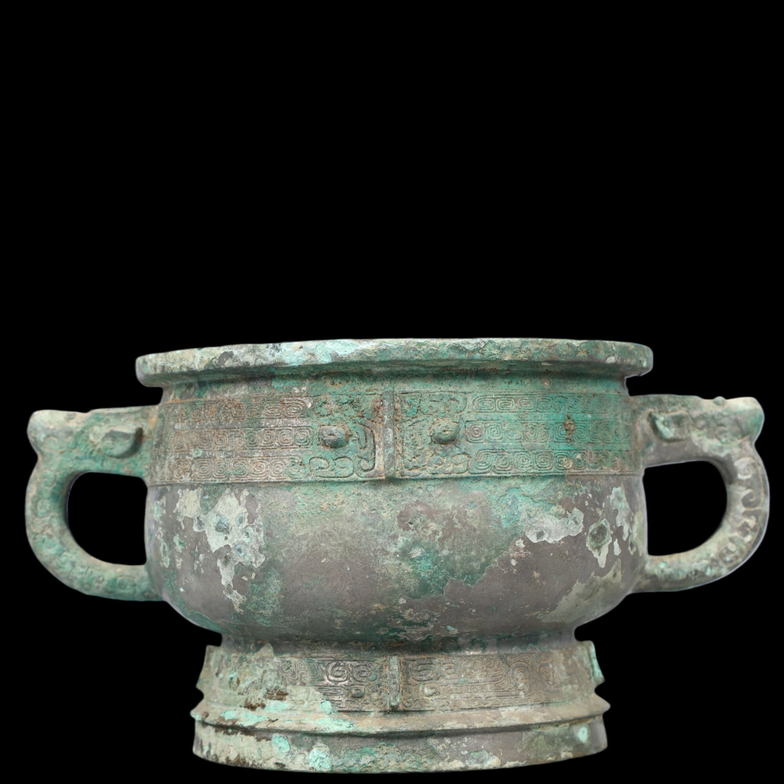 A Rare Bronze Beast-Face Pattern Double-Ears Censer (1 of 10)