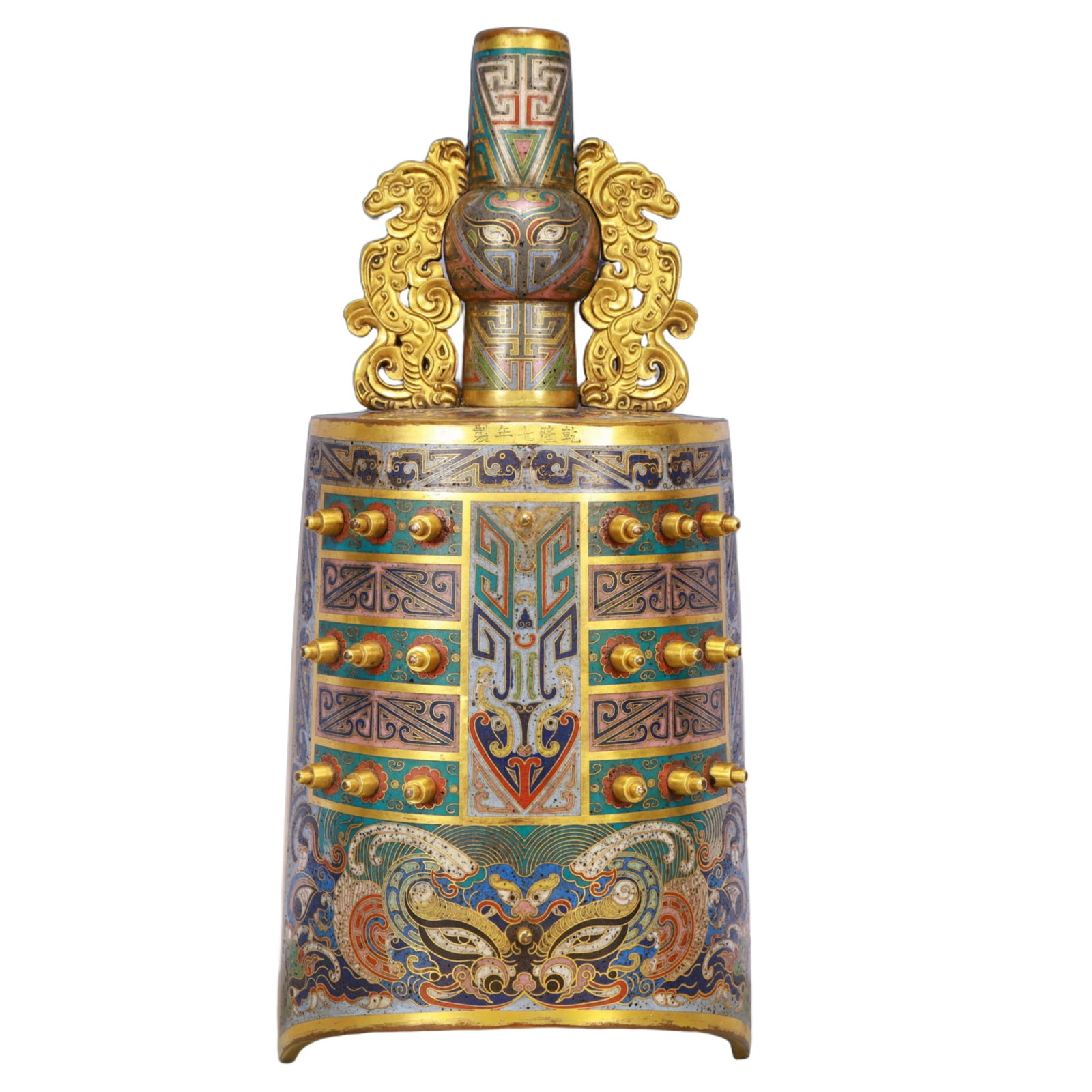 An Exquisite Cloisonne Beast-Face Pattern Dragon-Ears Chime