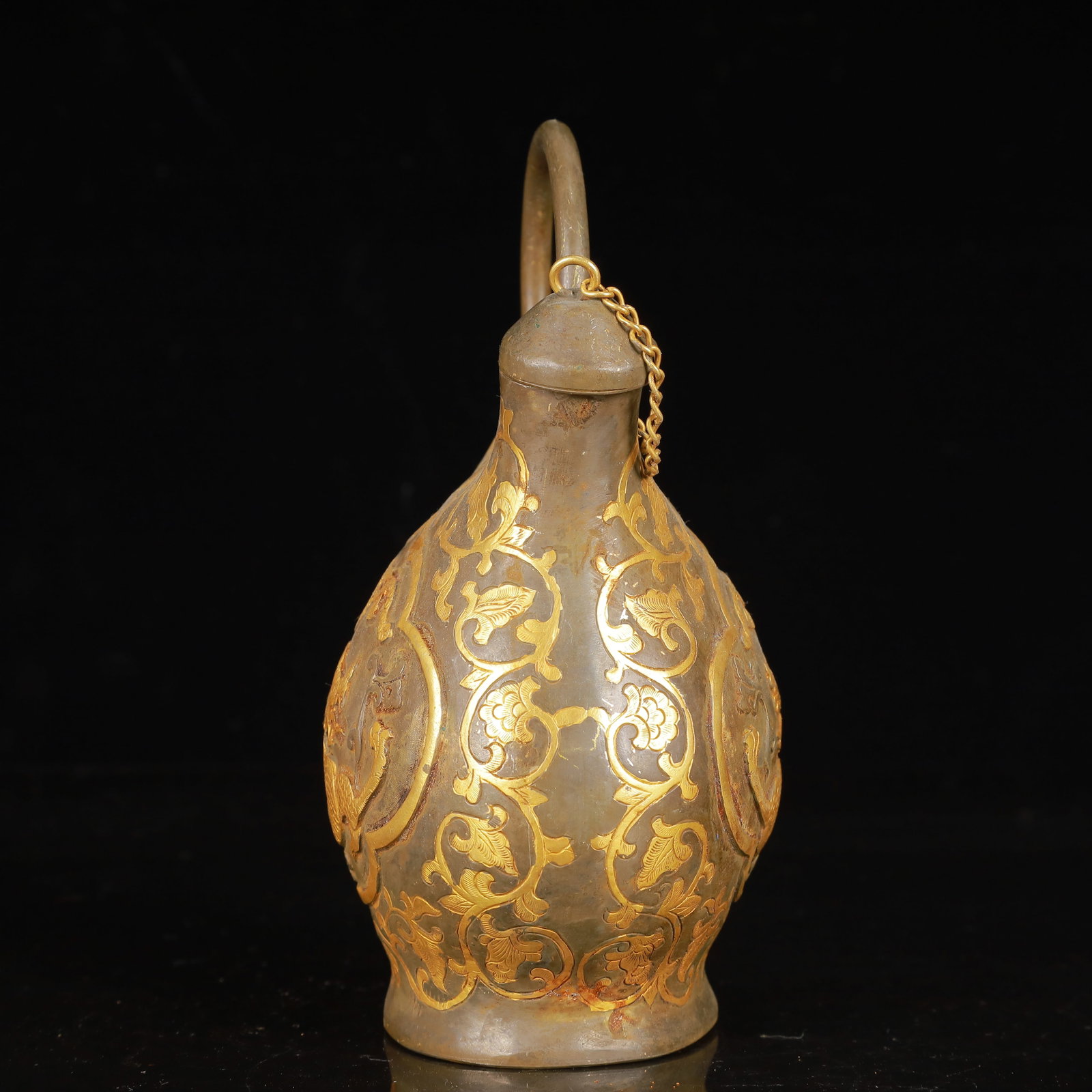 An Exquisite Gilt Silver Dragon Pattern Ewer - 5