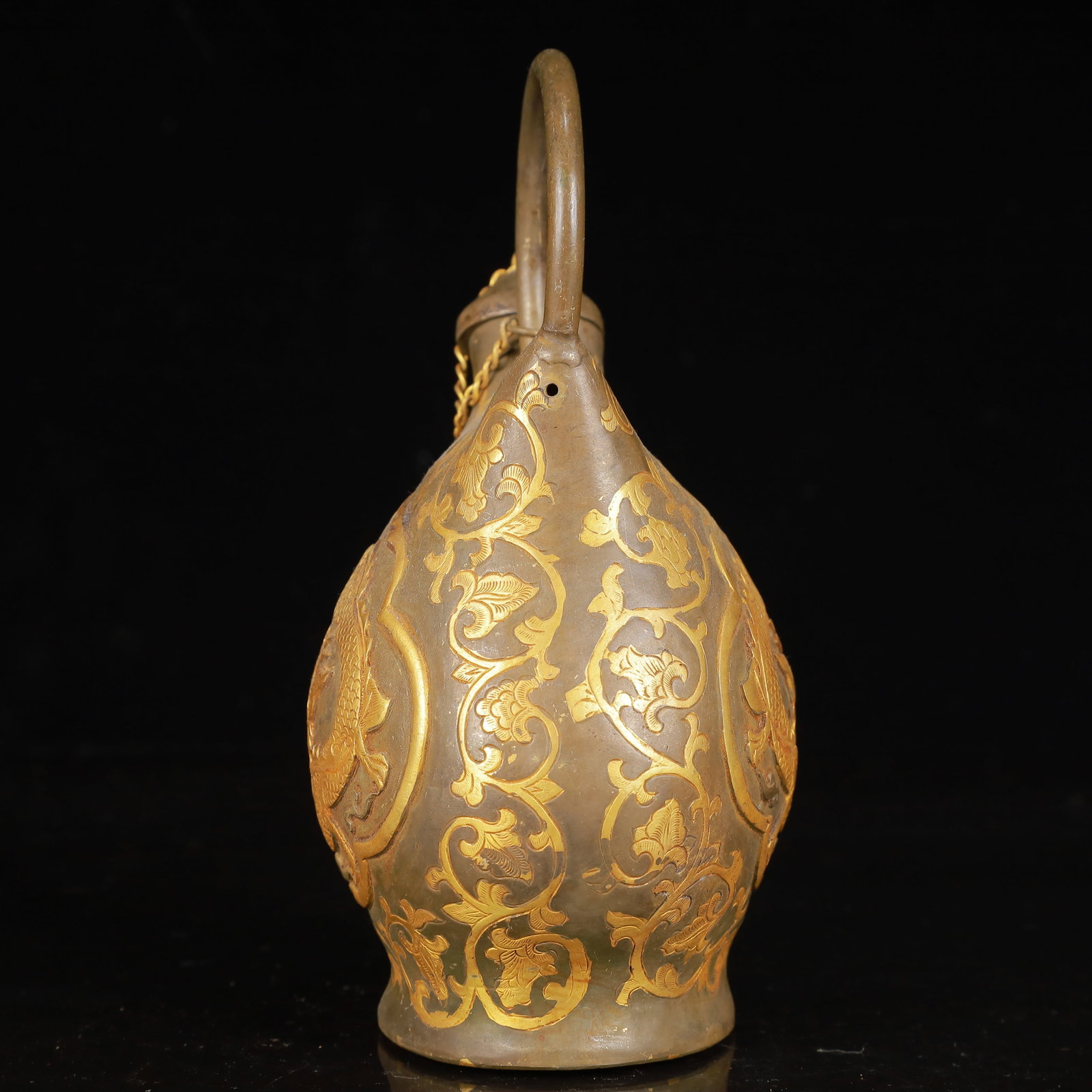 An Exquisite Gilt Silver Dragon Pattern Ewer - 9