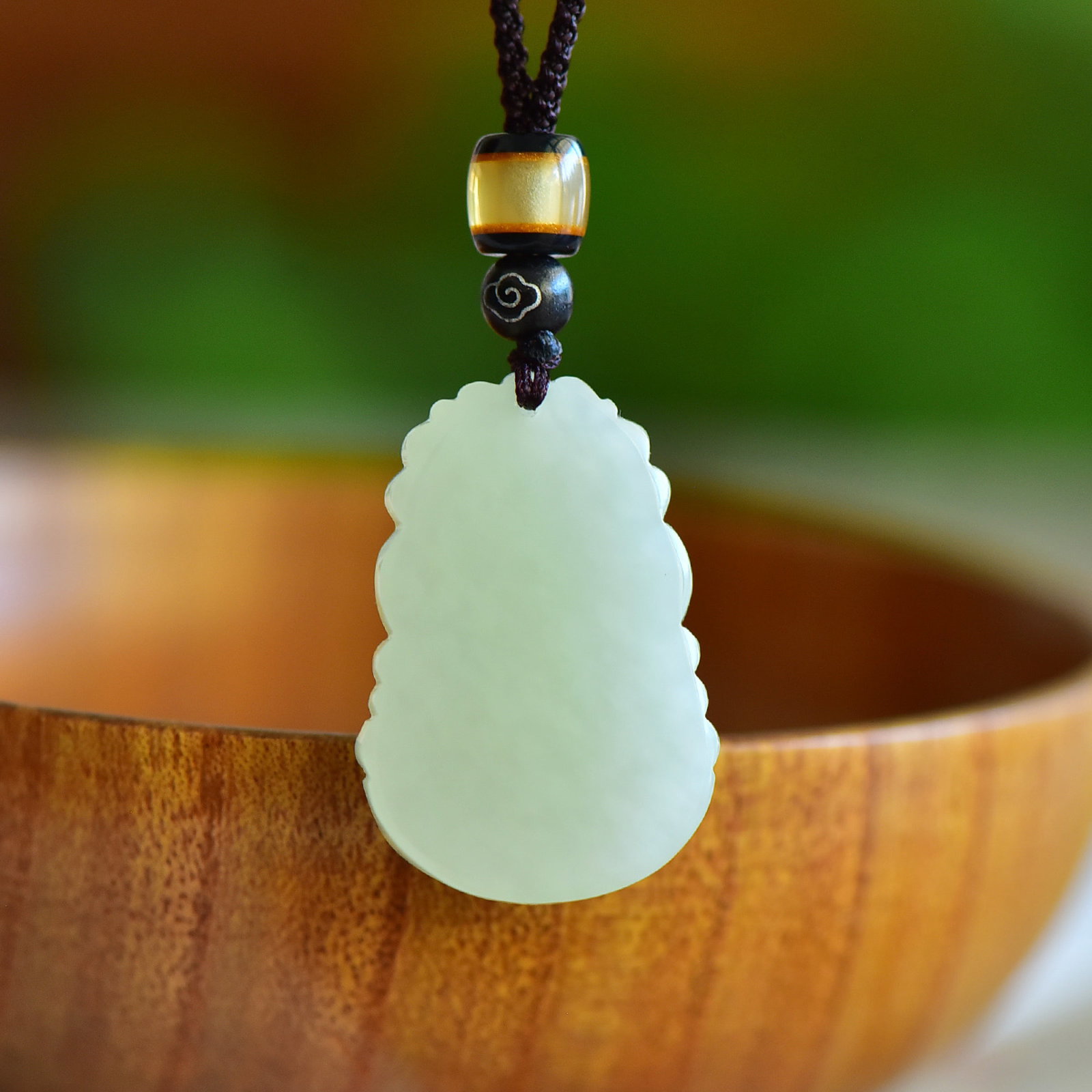 An Exquisite Greenish Jade Monkey Pattern Pendant - 5