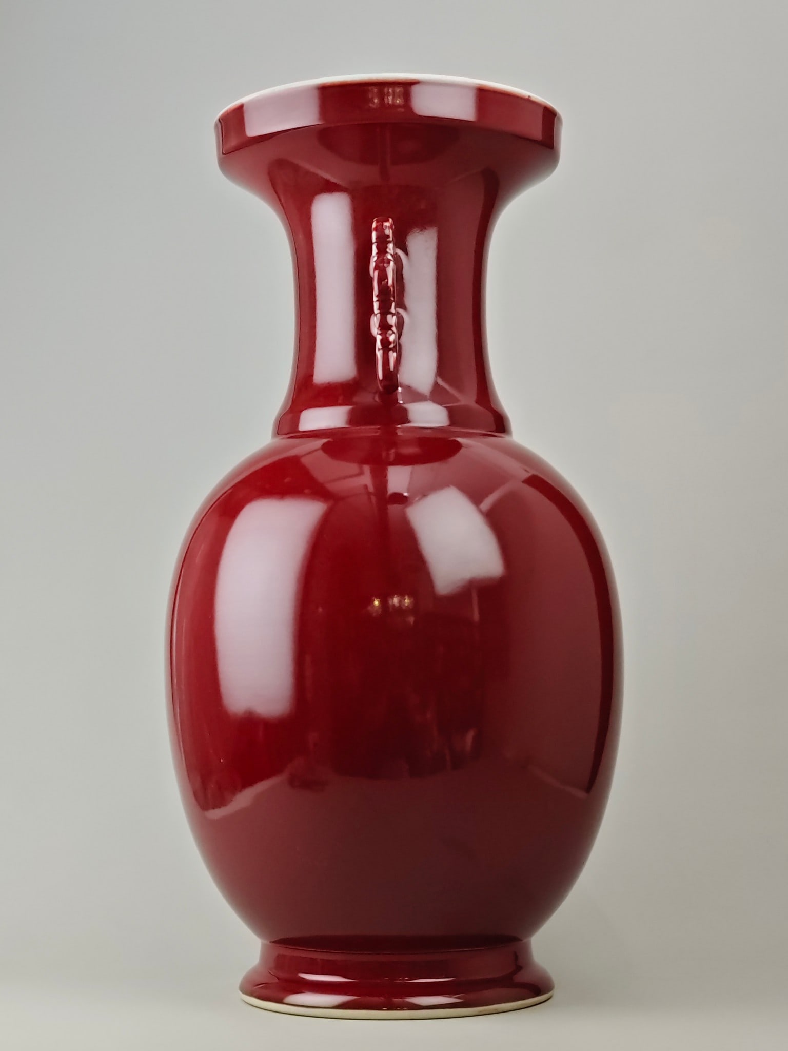 Red Glazed Double-Ears Vase - 2