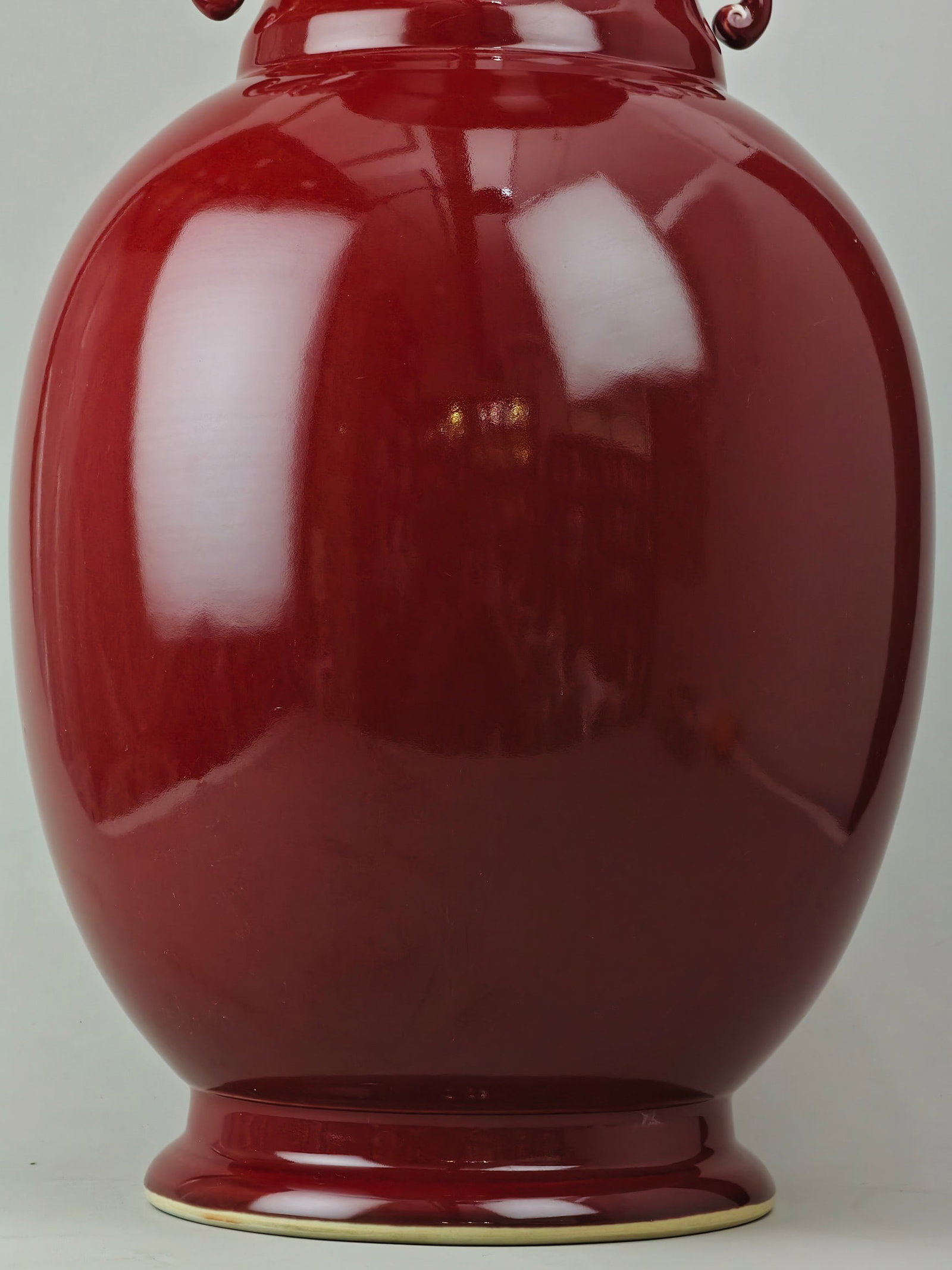 Red Glazed Double-Ears Vase - 5