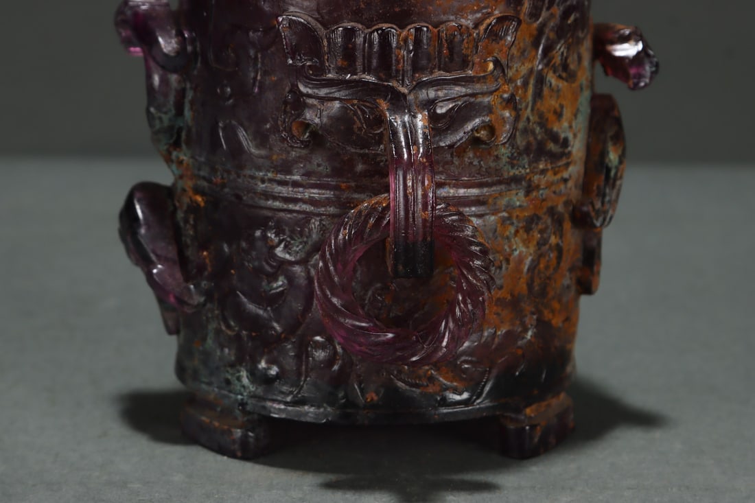 An Exquisite Glass Dragon Pattern Cup - 7