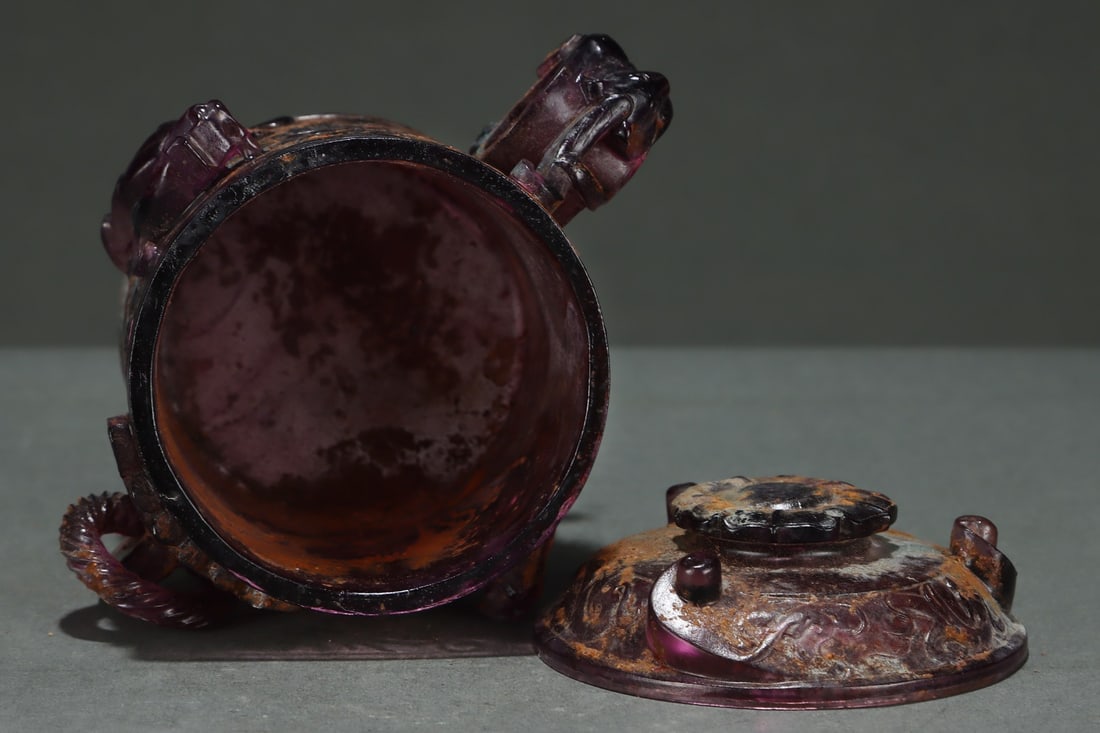 An Exquisite Glass Dragon Pattern Cup - 8