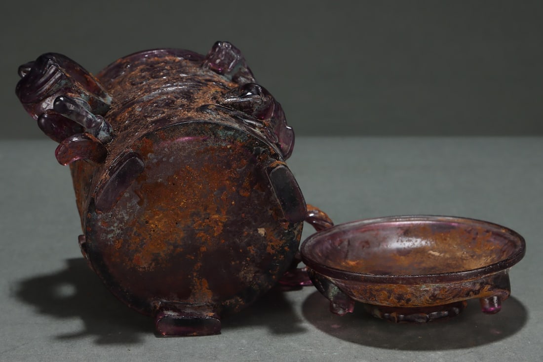 An Exquisite Glass Dragon Pattern Cup - 9