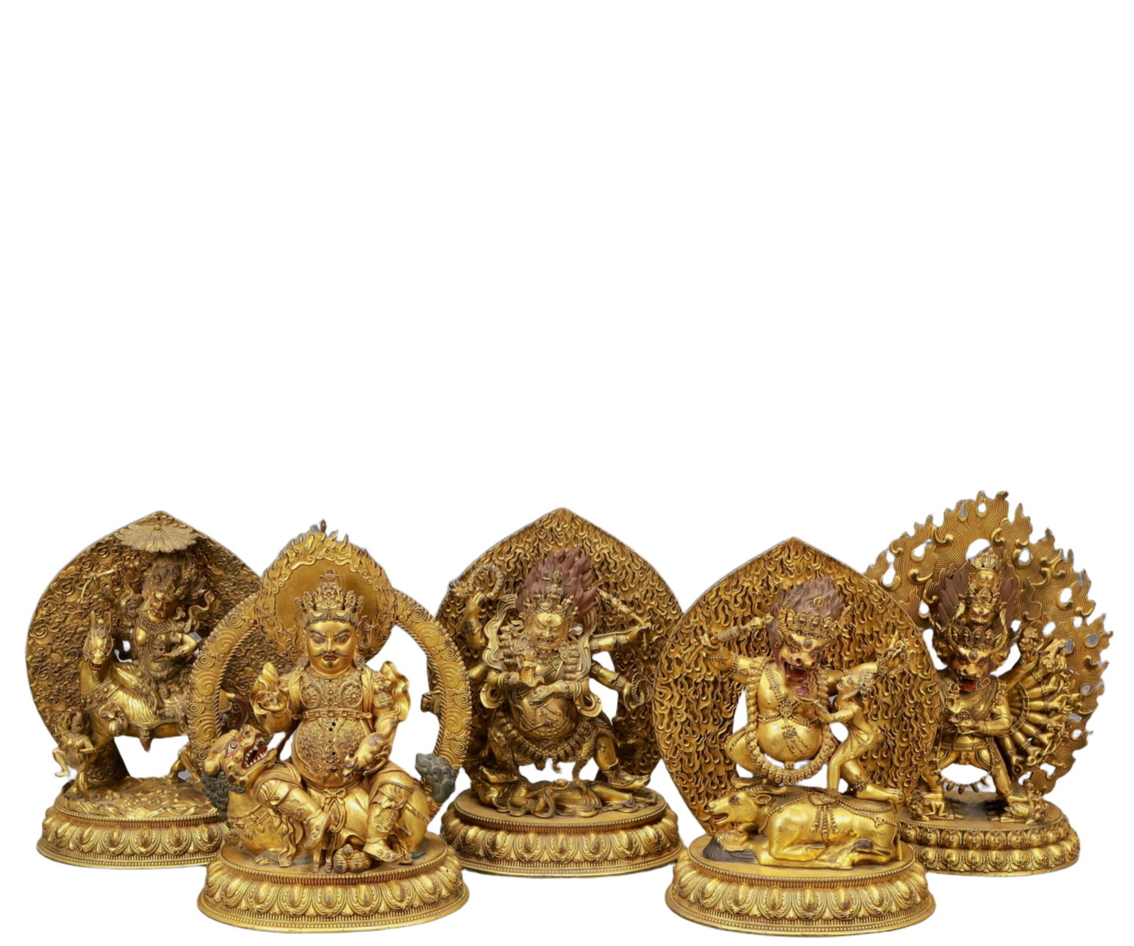 A Set of Solemn Gilt Bronze Statue of Mammon