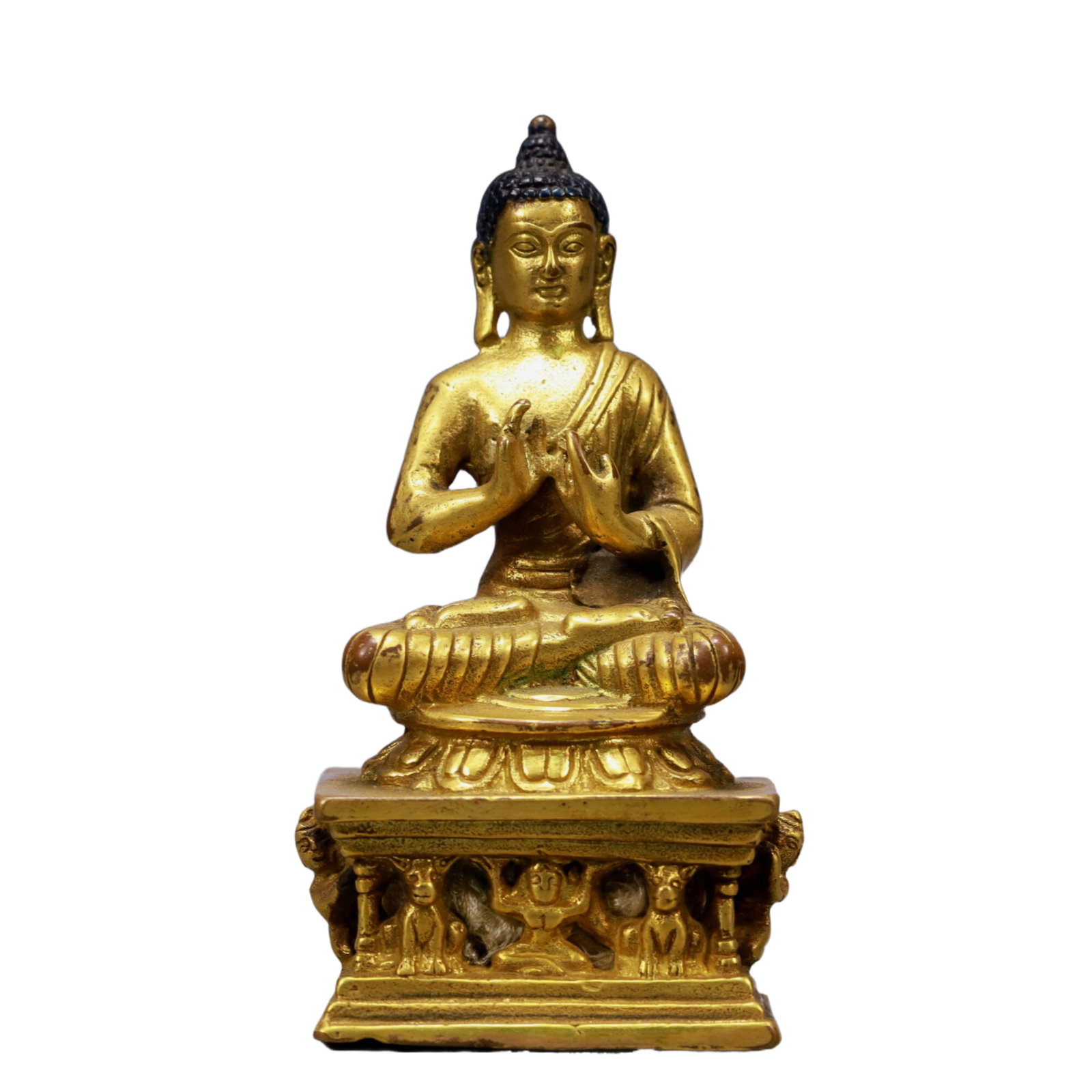 A Solemn Gilt Bronze Statue of Sakyamuni