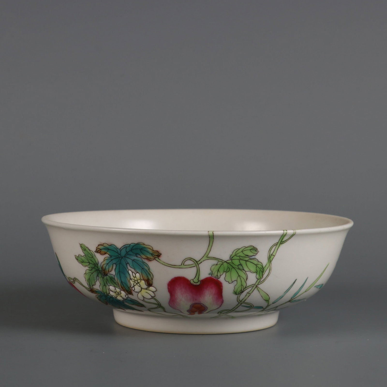 An Exquisite Famille-Rose Melon and Fruit Pattern Bowl (1 of 9)