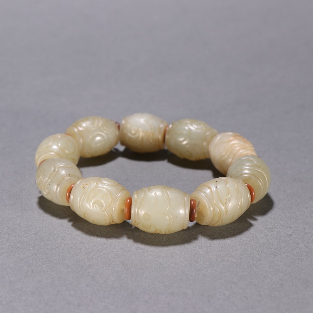 An Exquisite White Jade Dragon Pattern Bracelets - 2