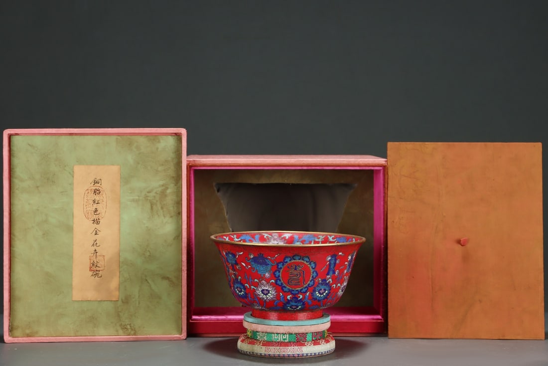 An Exquisite Copper Enamel Flower Pattern Bowl: An Exquisite Copper Enamel Flower Pattern Bowl,Qing Dynasty, China , Qianlong Four-character
