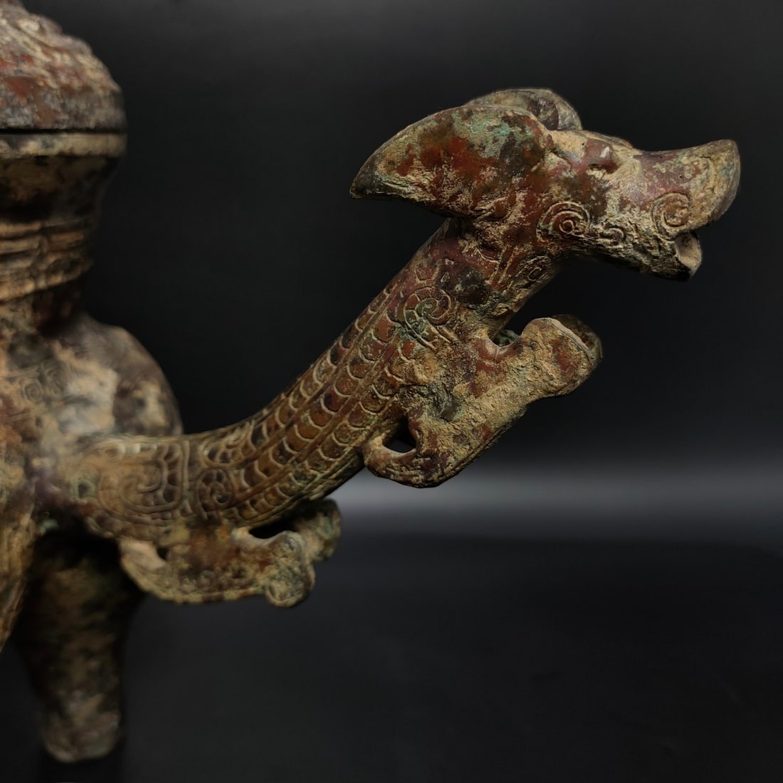 An Exquisite Bronze Dragon Pattern Ewer - 2