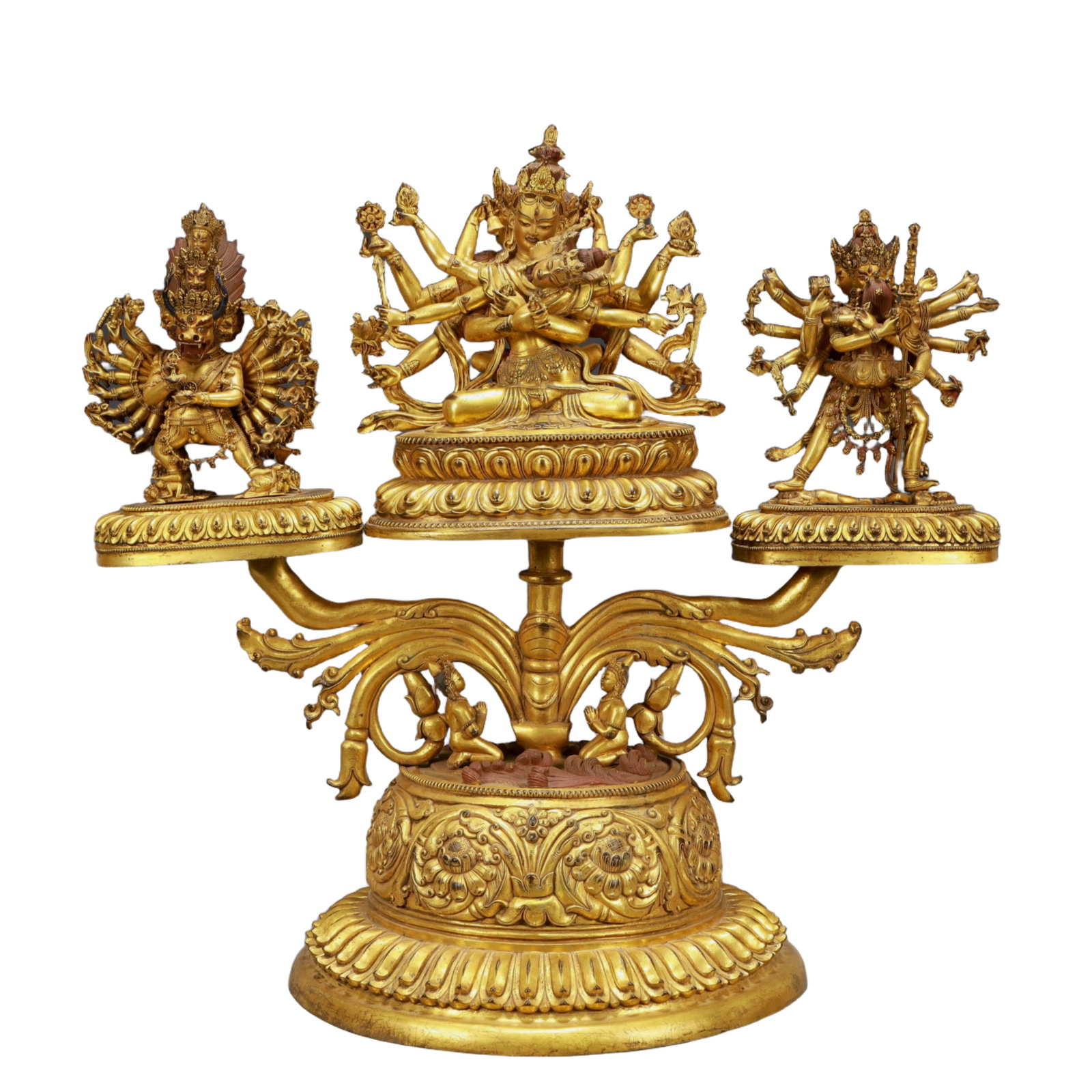 A Set of Solemn Gilt Bronze Statue of Vajra (1 of 13)
