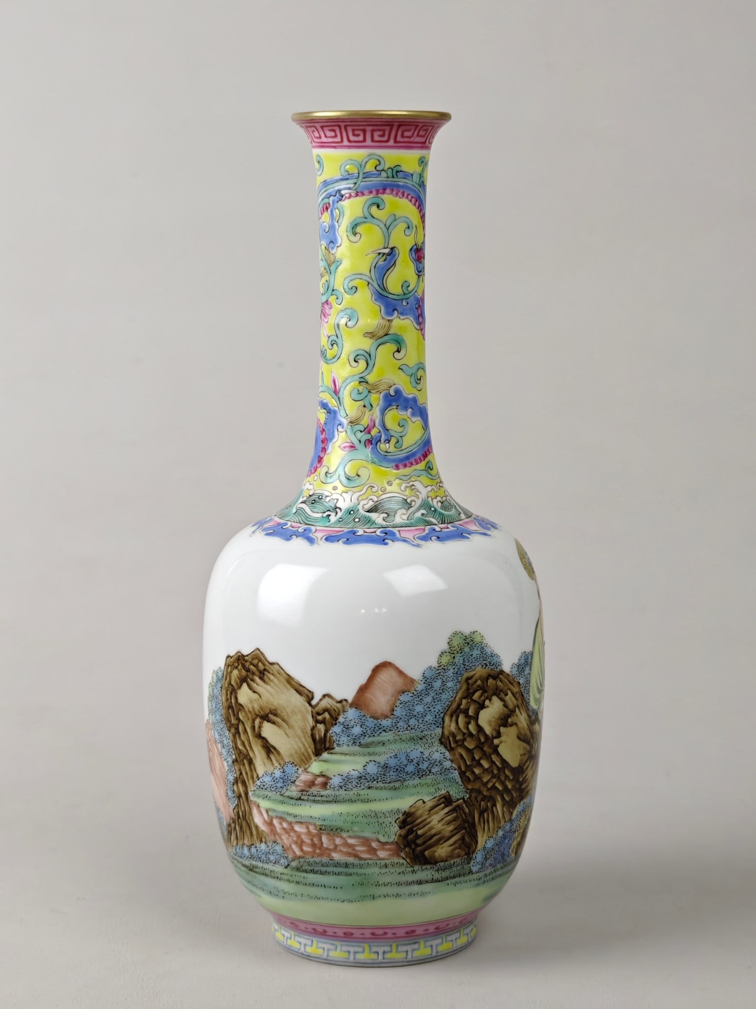 Enamel Character and Story Pattern Auspicious Cloud Pattern Dragon Pattern Vase - 2