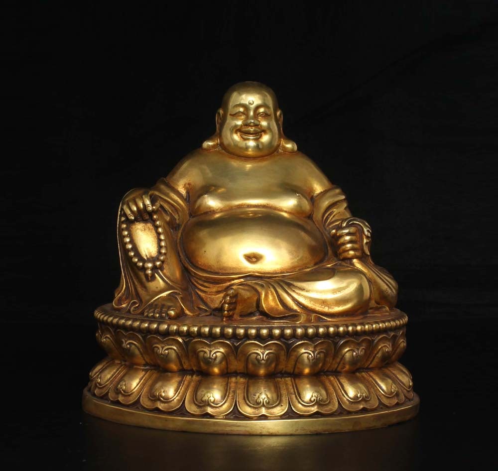 An Exquisite Gilt Bronze Statue of Maitreya Buddha (1 of 9)