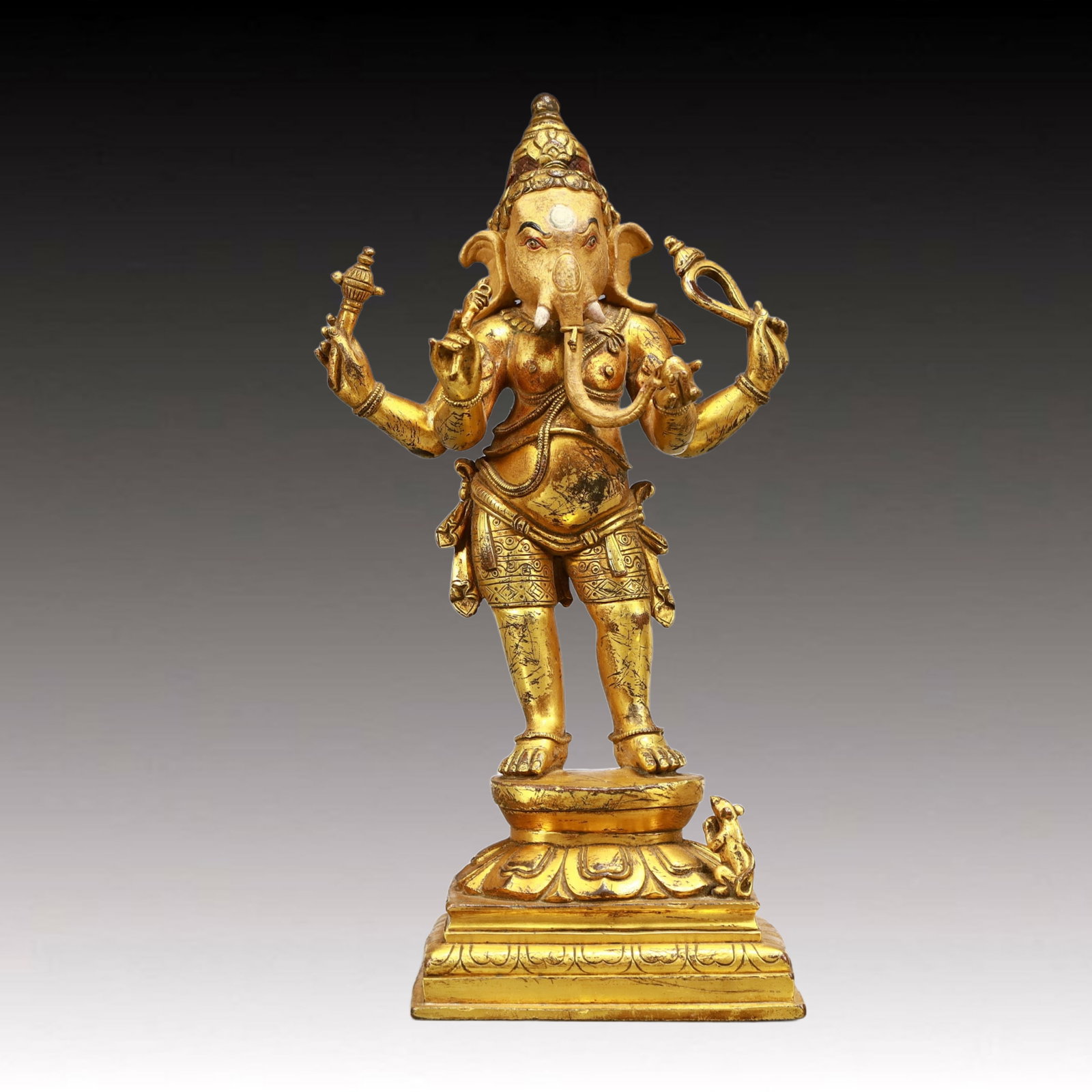 A Solemn Gilt Bronze Statue of Ganesh (1 of 9)