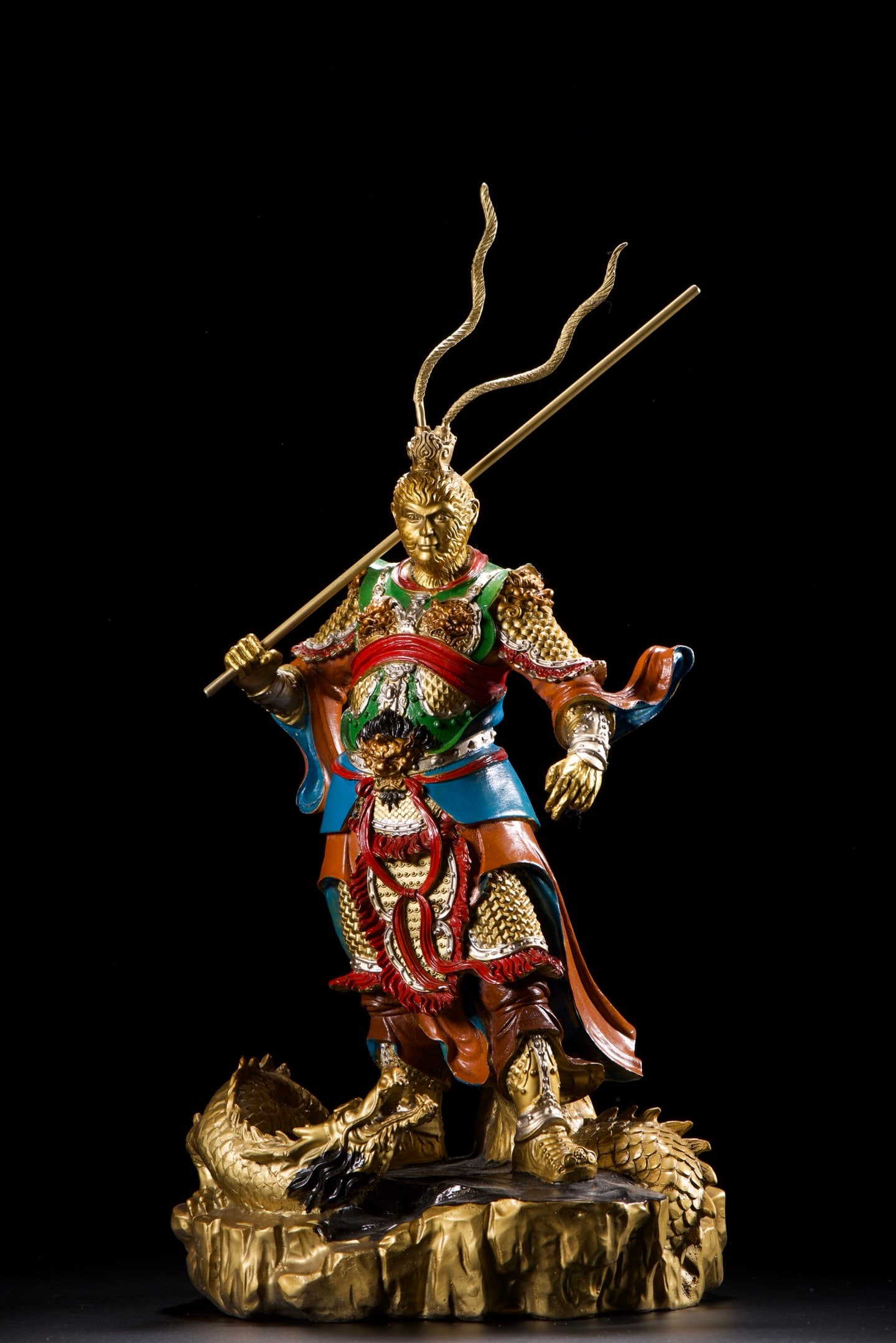 An Exquisite Copper Painted Color Buddha Statue: An Exquisite Copper Painted Color Buddha Statue,Qing Dynasty,China,Size:19.7inx9.4inx8.3in,Weight:6845g,铜彩绘佛像,中国清代