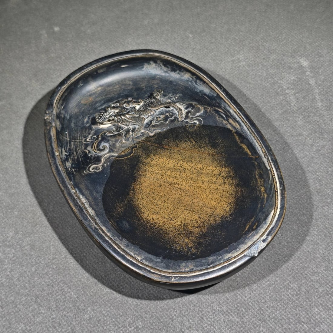 An Exquisite Golden Toad Pattern Inkstone