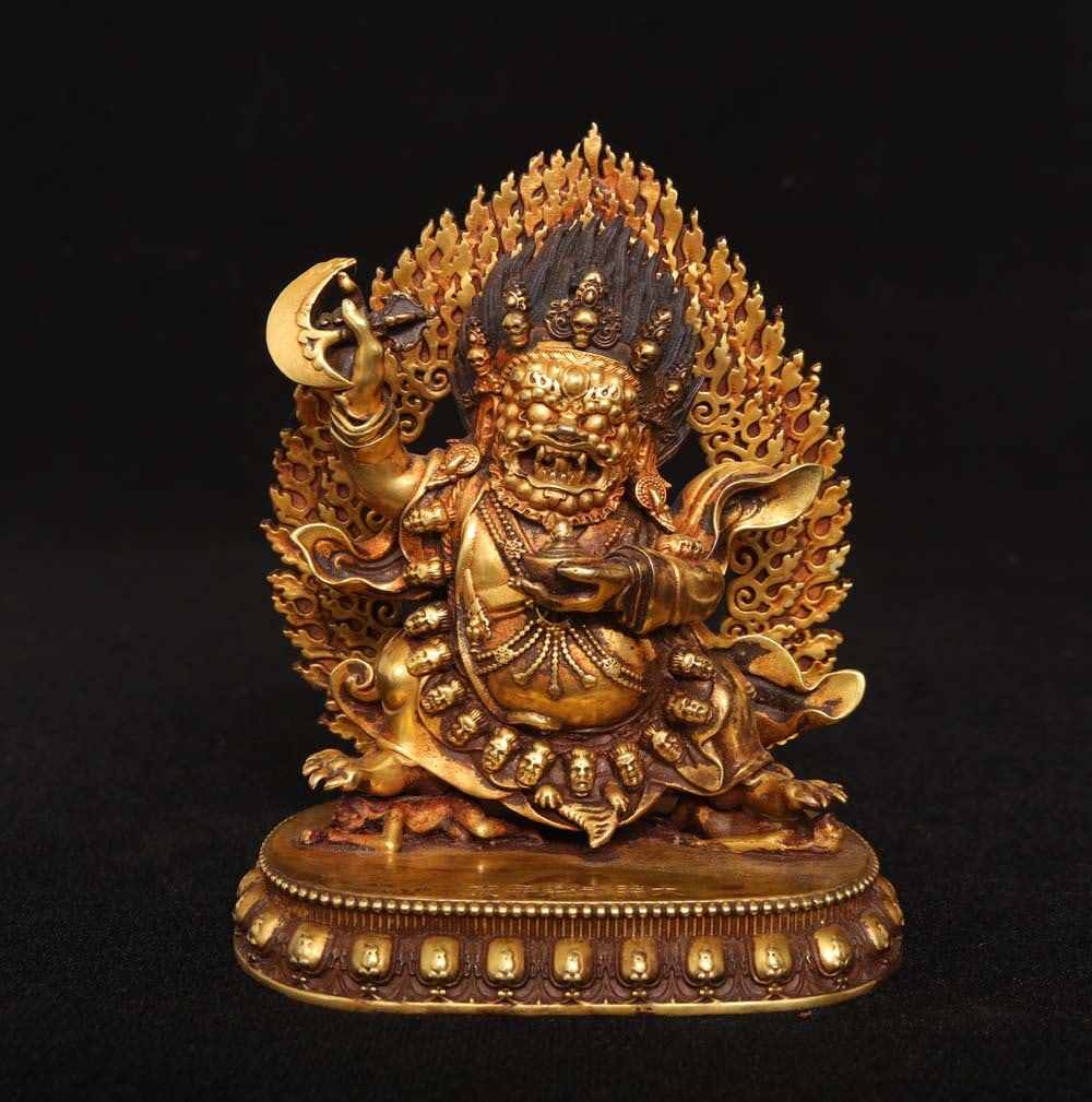 An Exquisite Gilt Bronze Statue of Vajra: An Exquisite Gilt Bronze Statue of Vajra,Ming Dynasty,China,with Yongle Six-character
