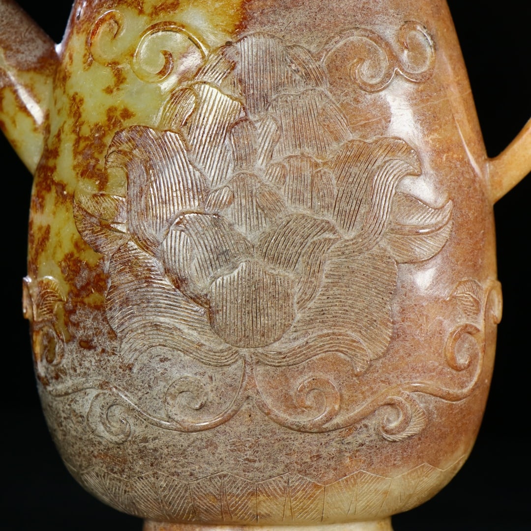 An Exquisite White Jade Flower Pattern Ewer - 6
