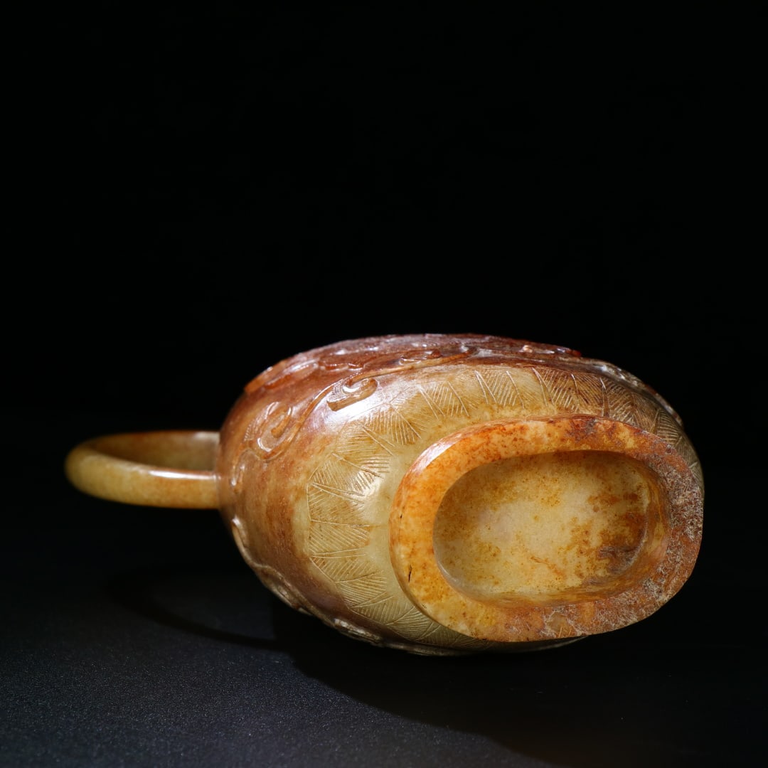 An Exquisite White Jade Flower Pattern Ewer - 8