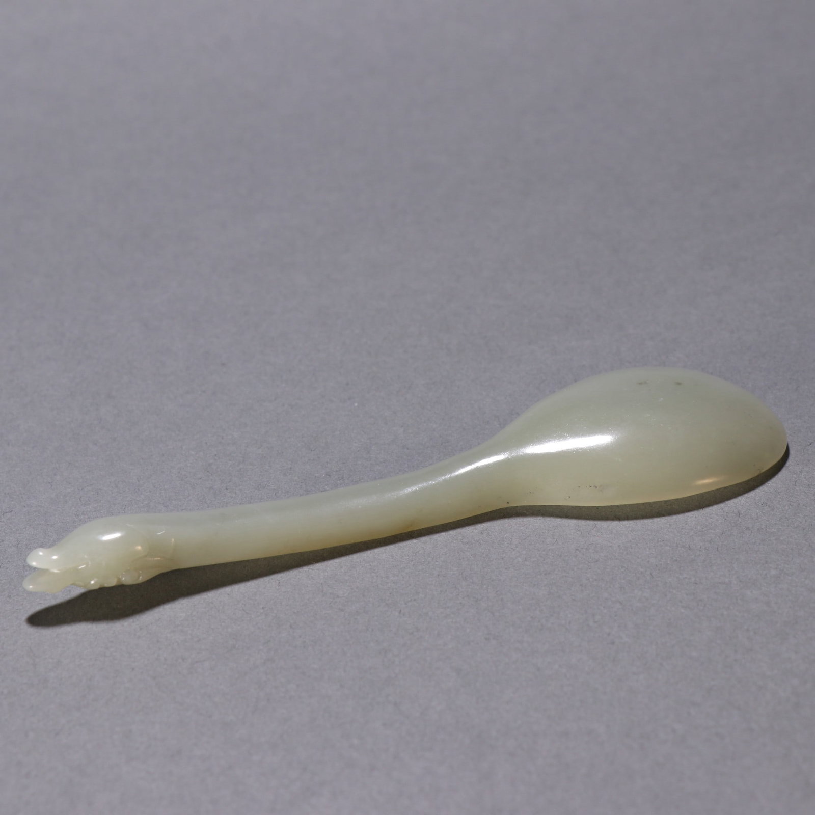 An Exquisite White Jade Spoon - 7