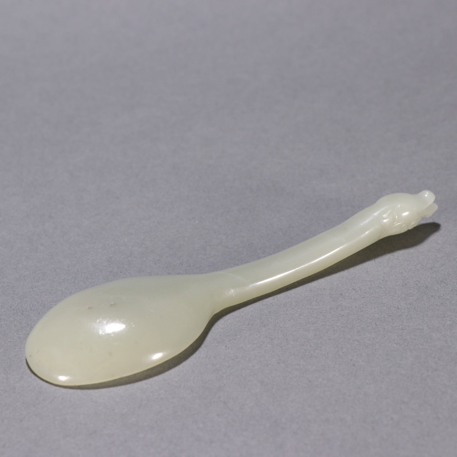 An Exquisite White Jade Spoon - 8