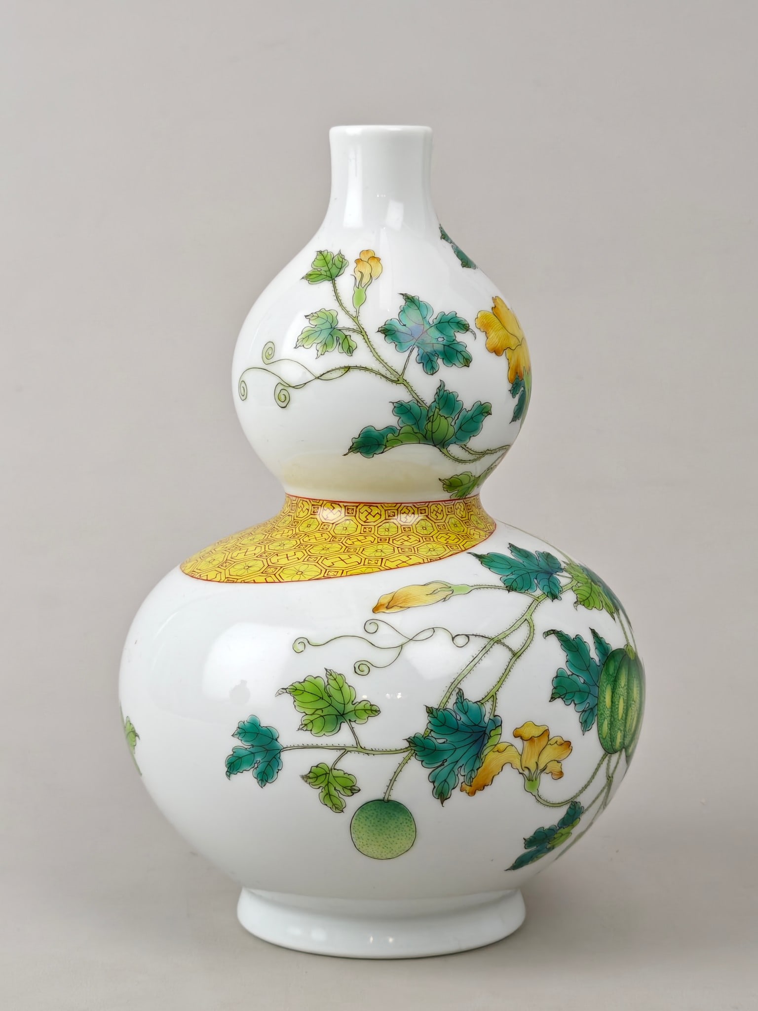 Enamel Melon and Fruit Pattern Vase - 2
