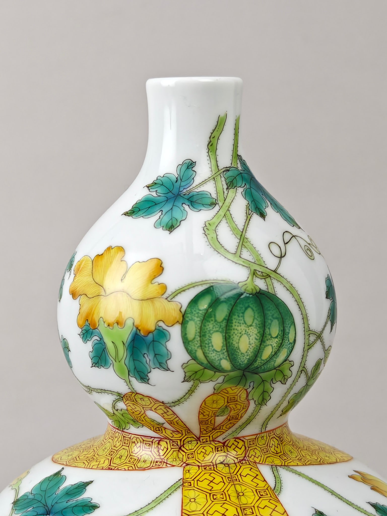 Enamel Melon and Fruit Pattern Vase - 4