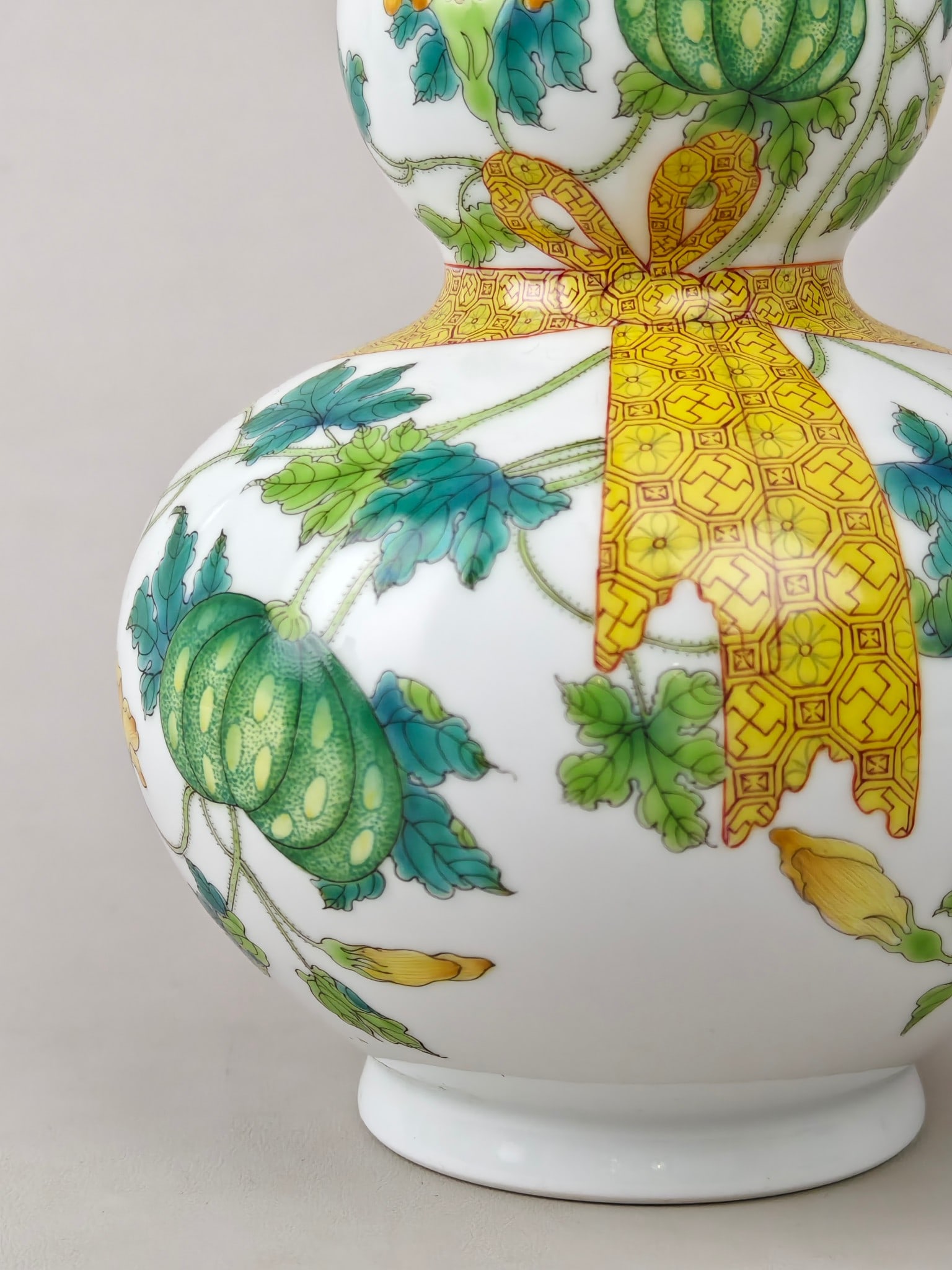 Enamel Melon and Fruit Pattern Vase - 5