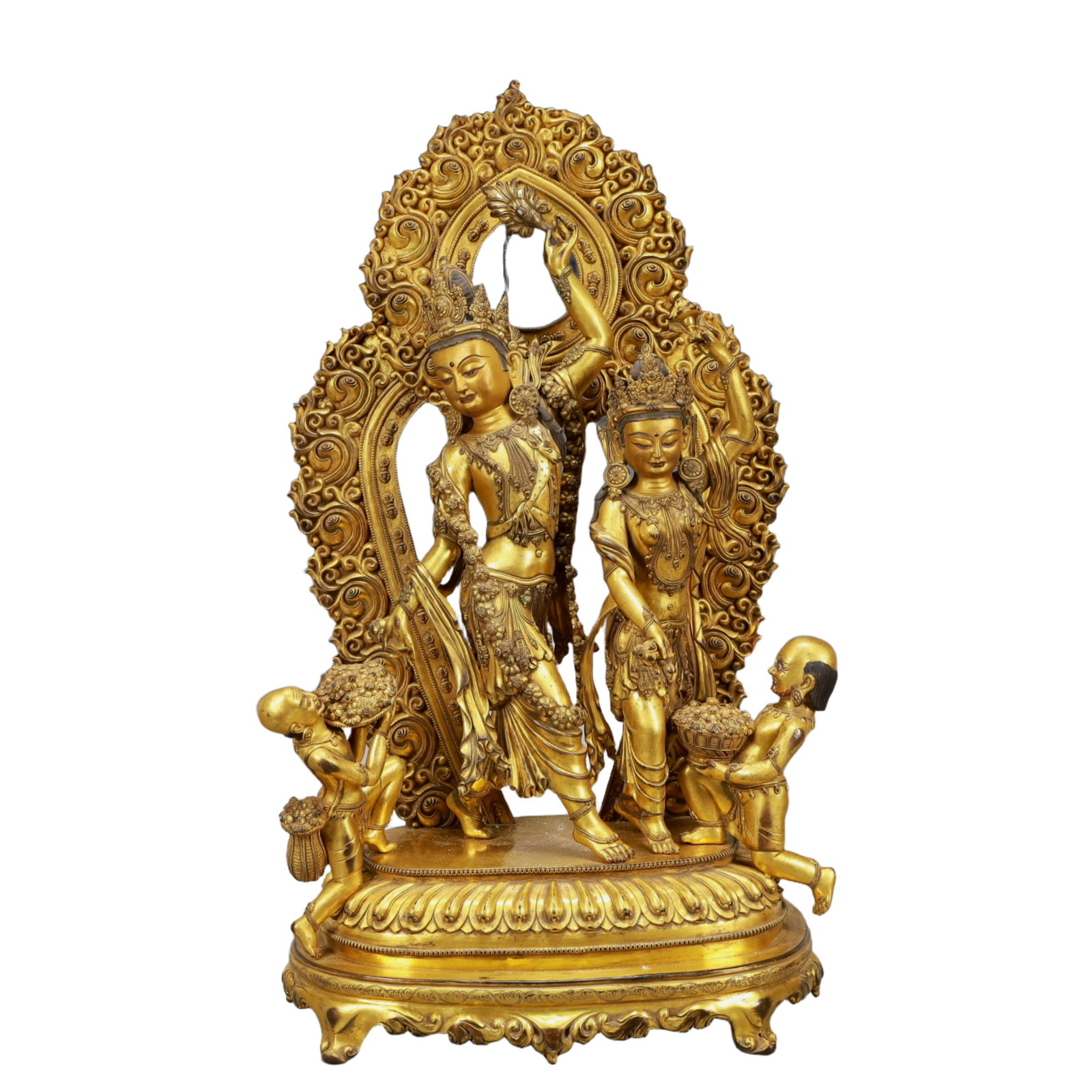 A Solemn Gilt Bronze Statue of Bodhisattva: A Solemn Gilt Bronze Statue of Bodhisattva,Ming Dynasty, China,Yongle Six-character