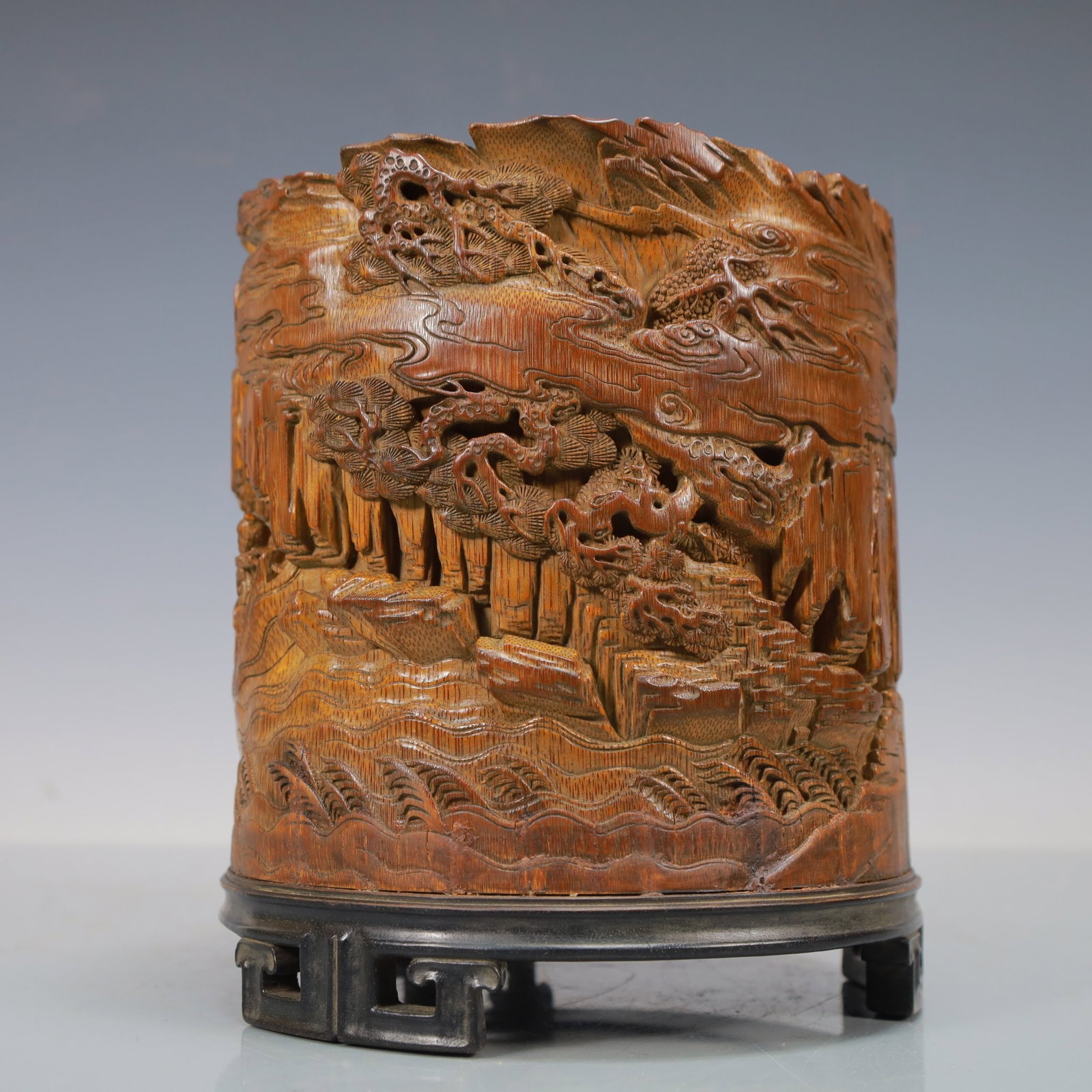 An Exquisite Bamboo Landscape Pattern Brush Pot - 3