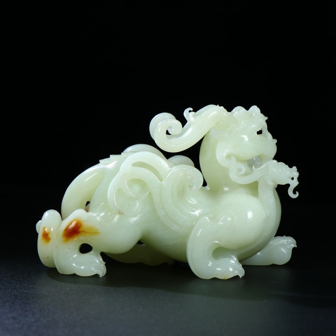 An Exquisite White Jade Auspicious Animal Ornament (1 of 9)