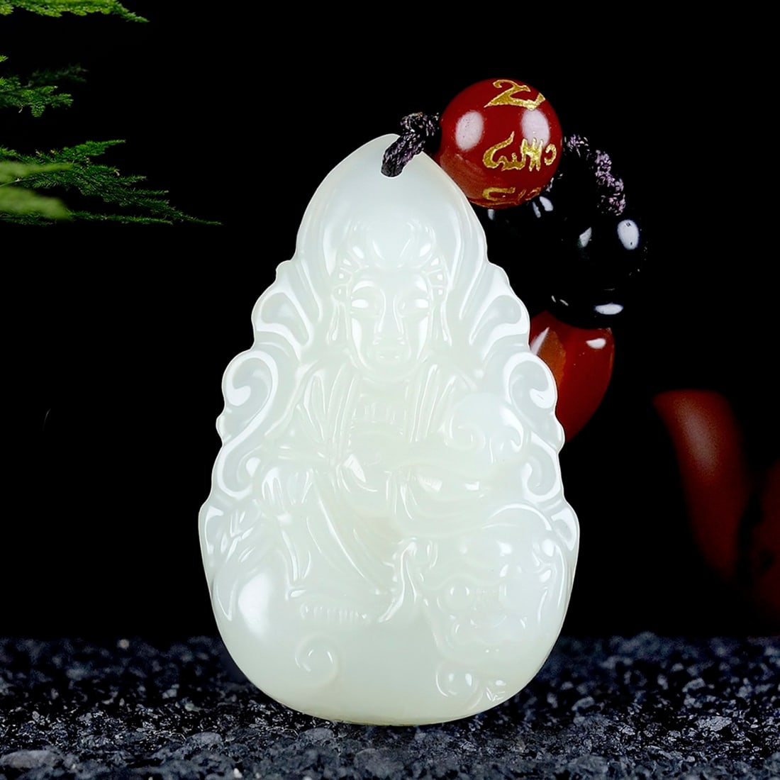 An Exquisite White Jade Statue of Manjusri Pendant: An Exquisite White Jade Statue of Manjusri Pendant,Size:38mmx24mmx8mm 白玉文殊菩萨像挂件