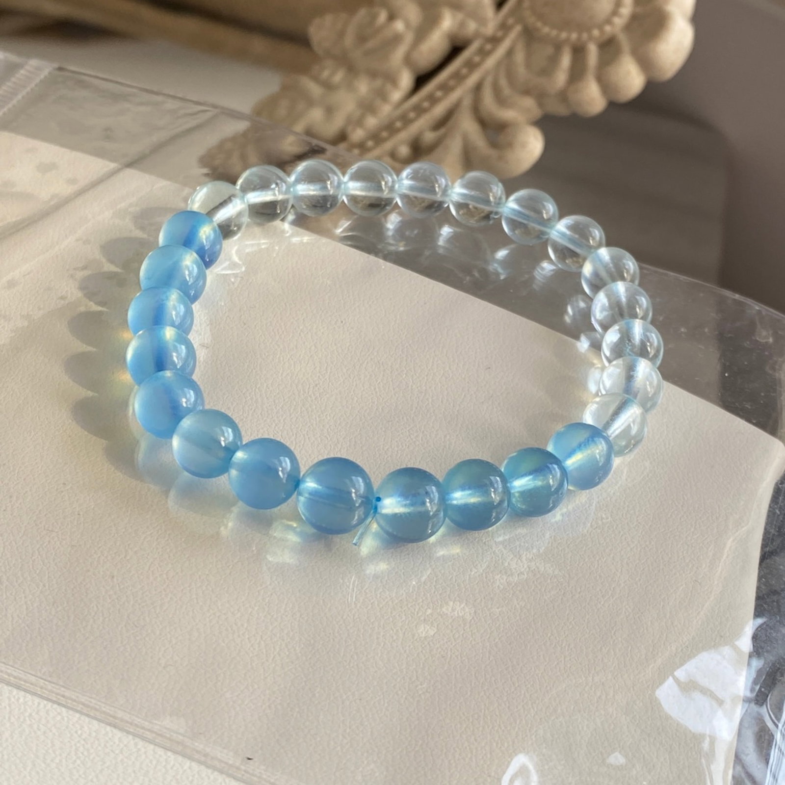An Exquisite Aquamarine Bracelets: An Exquisite Aquamarine Bracelets,Size:7.5mm,Weight:13.5g 海蓝宝手链