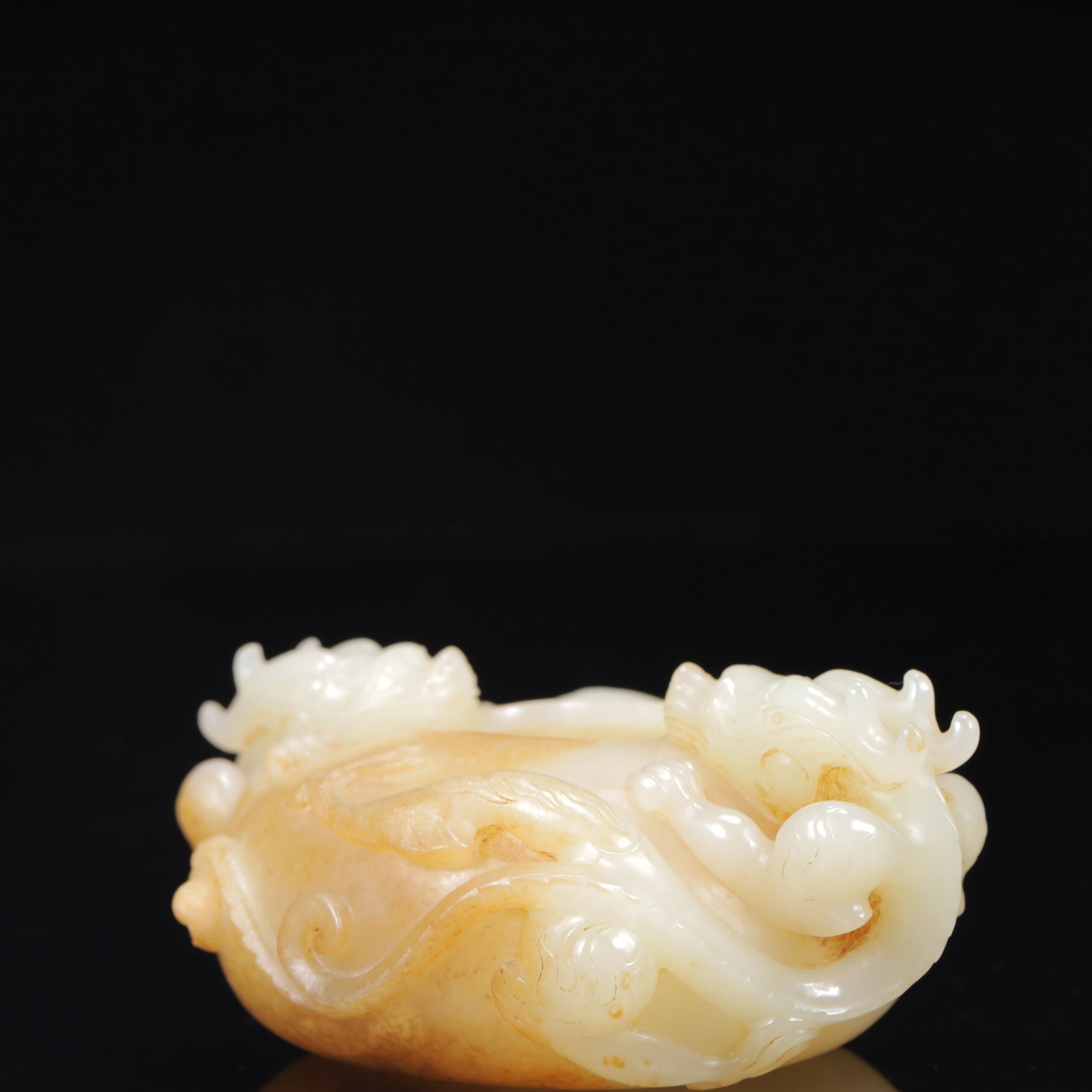 An Exquisite White Jade Dragon Pattern Vat - 6