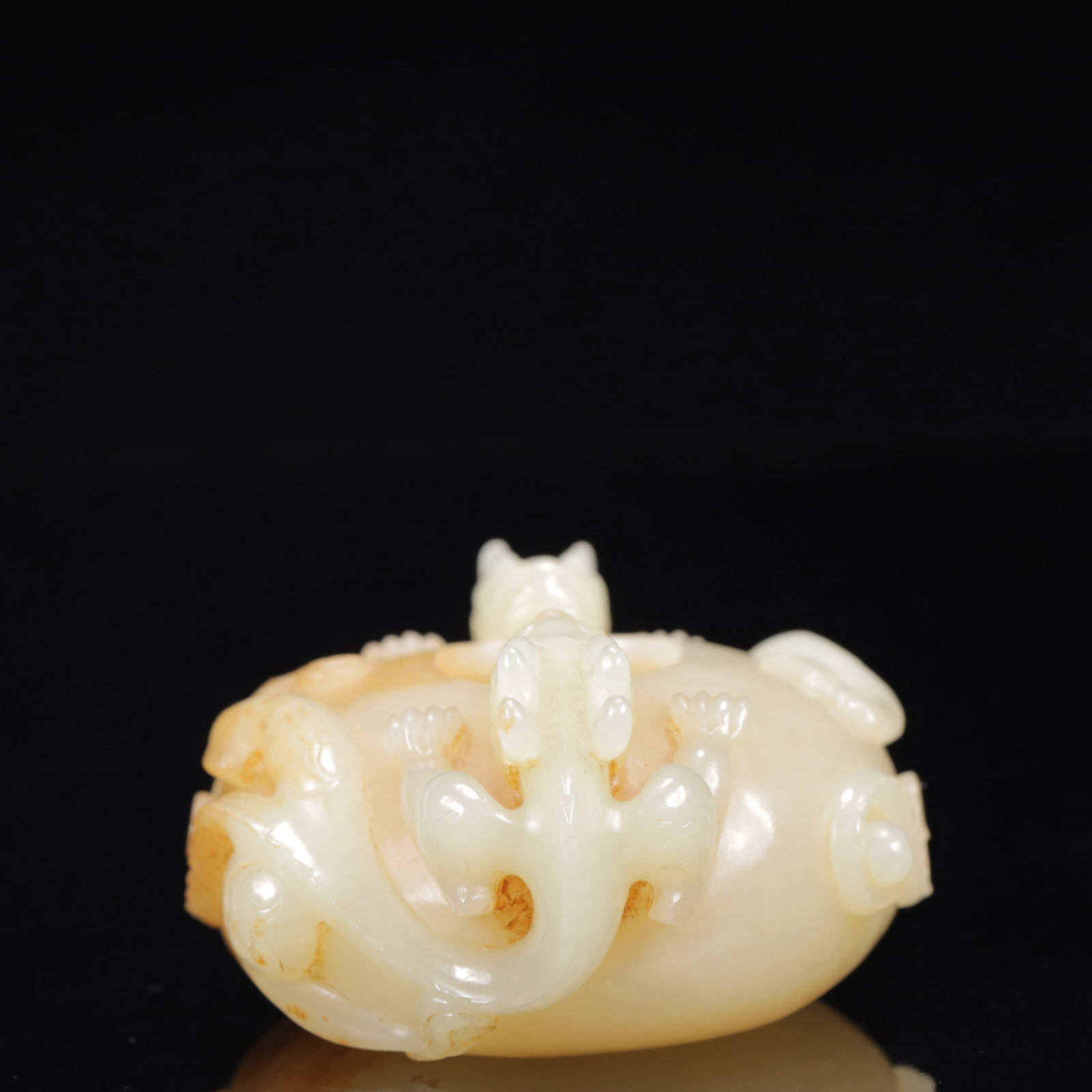 An Exquisite White Jade Dragon Pattern Vat - 7