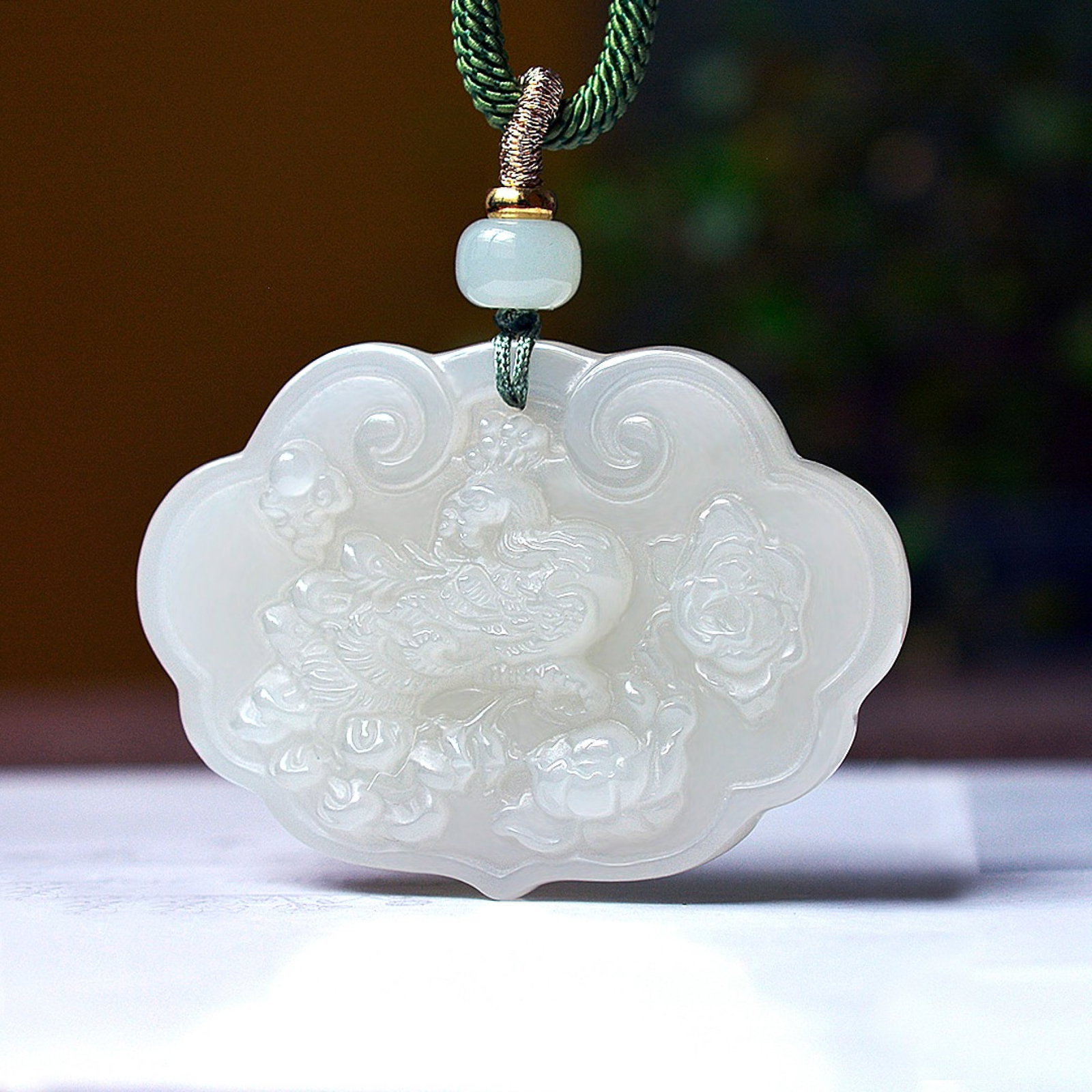 An Exquisite White Jade Phoenix Pattern Pendant - 4