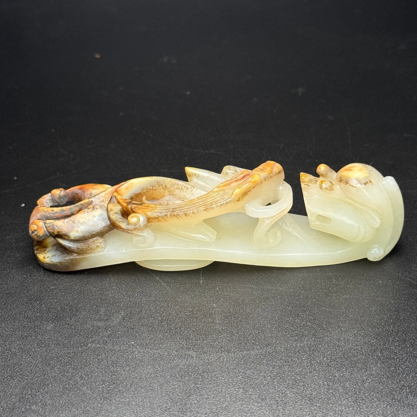 An Exquisite White Jade Dragon Pattern Hook - 3