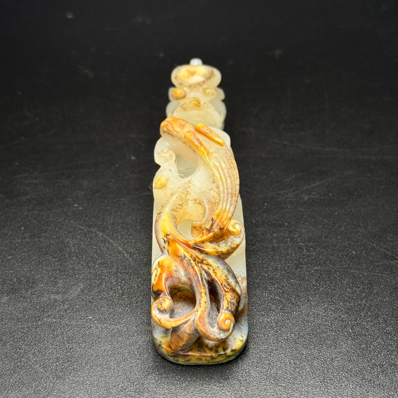 An Exquisite White Jade Dragon Pattern Hook - 4